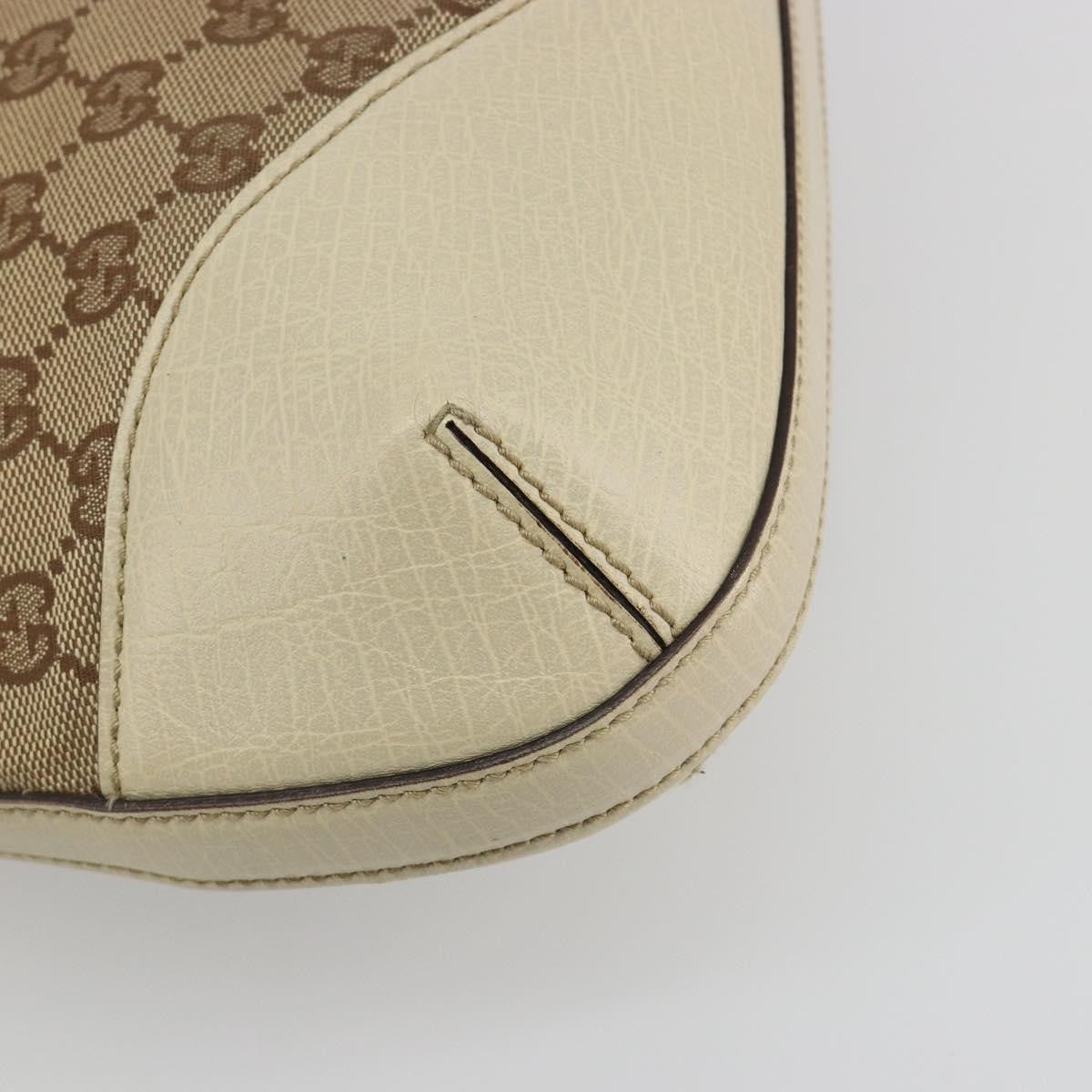 Gucci Hasler Hobo Gg Canvas Beige Canvas Shoulder Bag Bag (Pre-Owned)