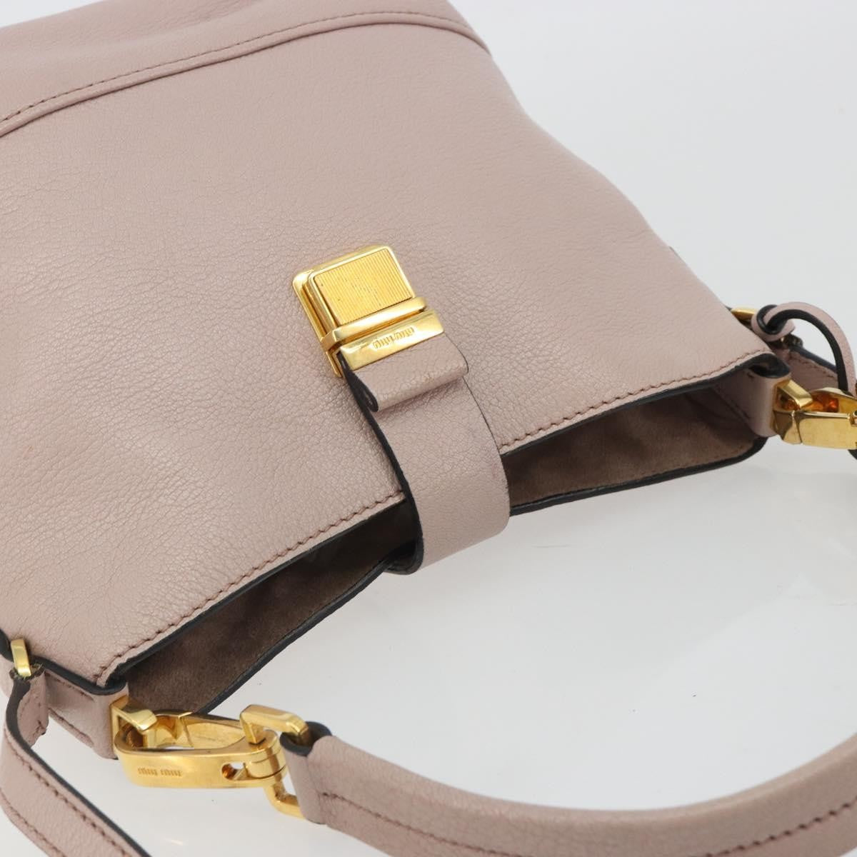 Miu Miu Madras Convertible Hobo Leather Pink Leather Shoulder Bag Bag (Pre-Owned)