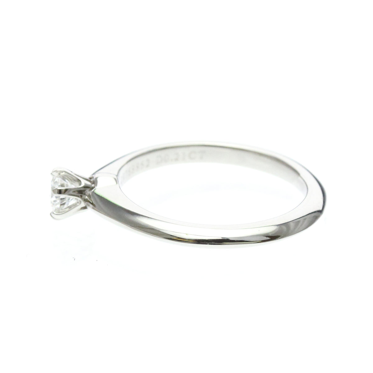 Tiffany & Co. Tiffany Setting Solitaire Platinum With Diamond Silver Platinum Ring Jewelry (Pre-Owned)