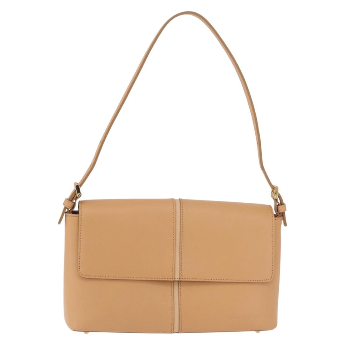 Burberry Shoulder Bag Leather Beige Leather Shoulder Bag Bag (Pre-Owned)