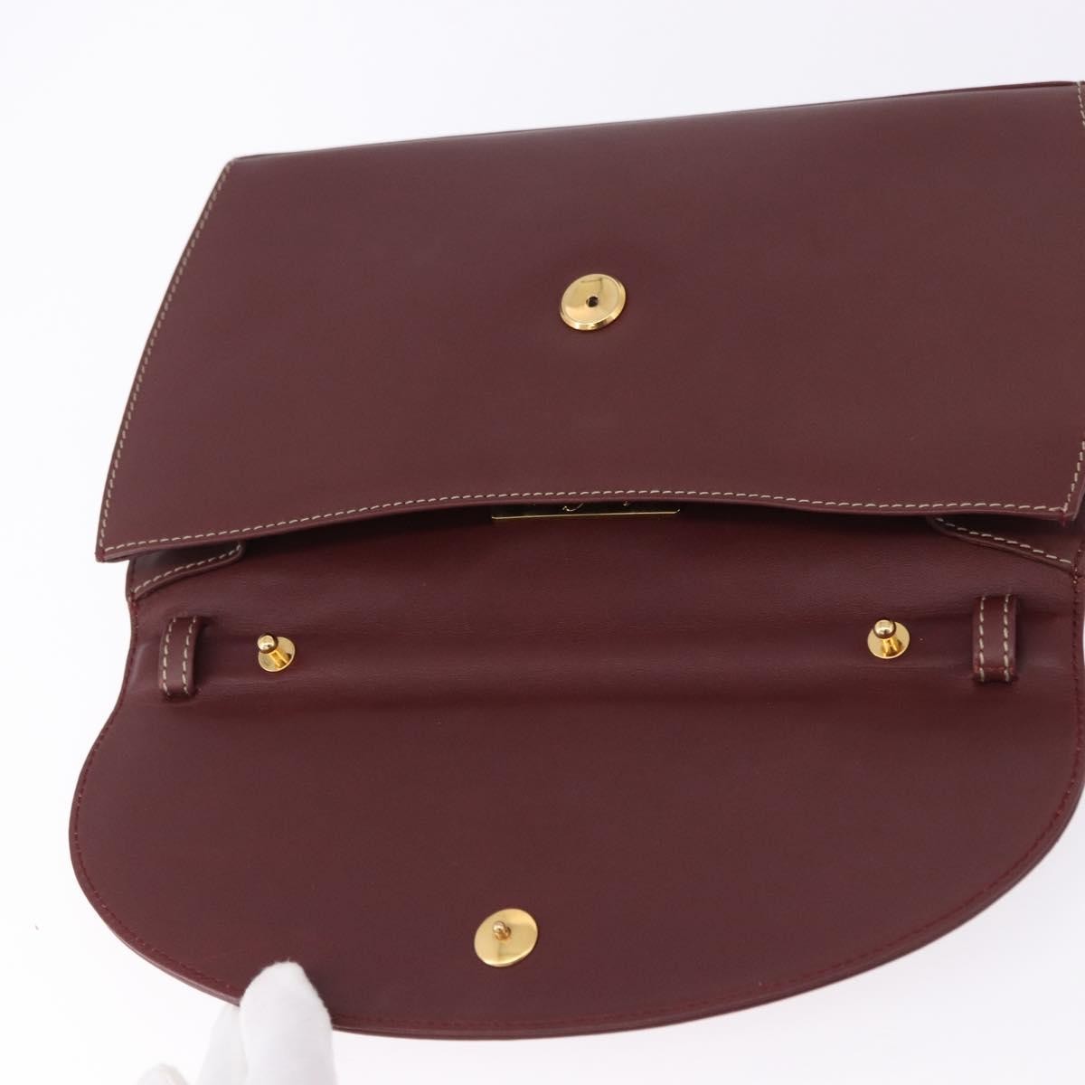 Cartier Must De Cartier Clutch Leather Burgundy Leather Clutche & Pouche Bag (Pre-Owned)