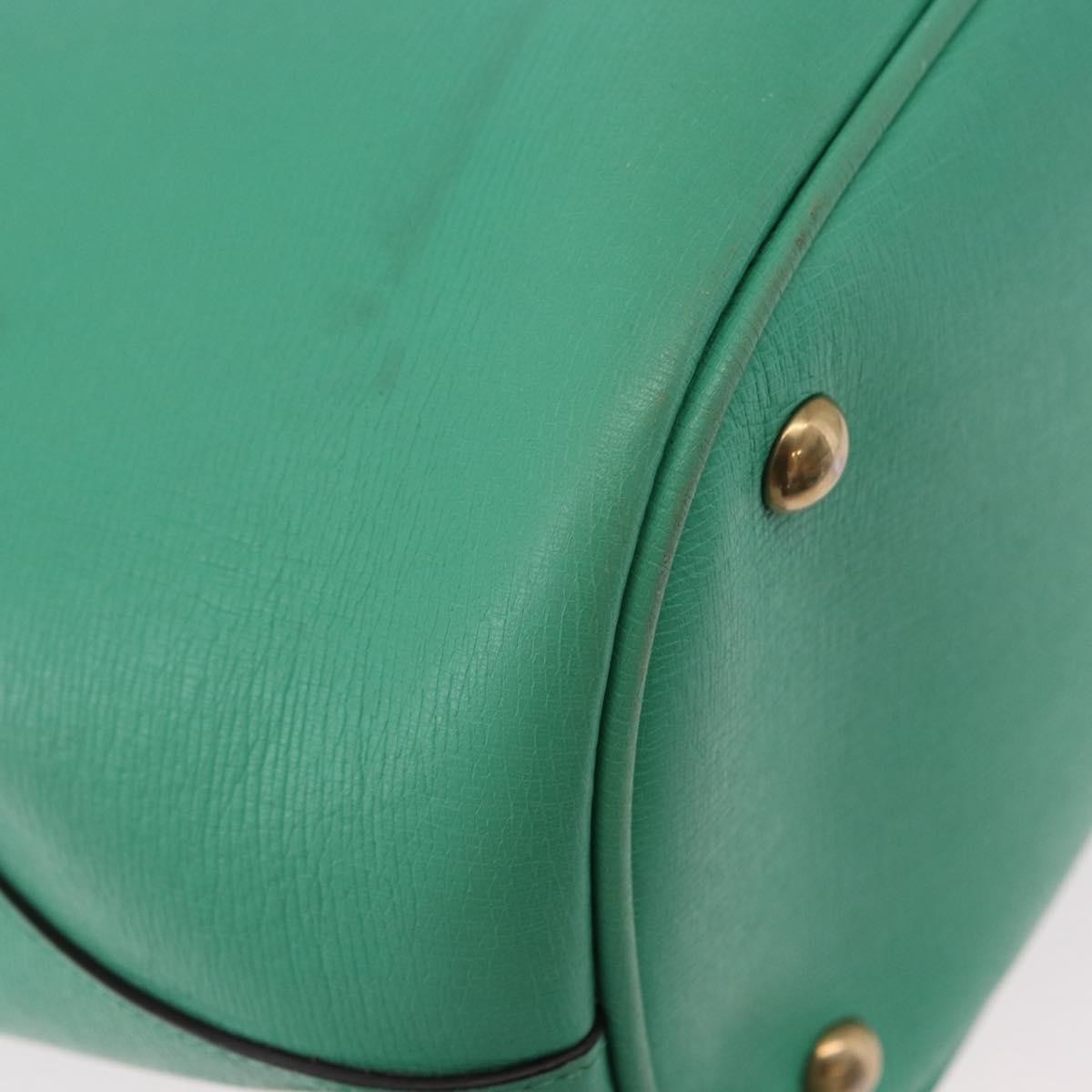 Gucci Bright Bit Convertible Leather Green Leather Tote Bag Bag (Pre-Owned)