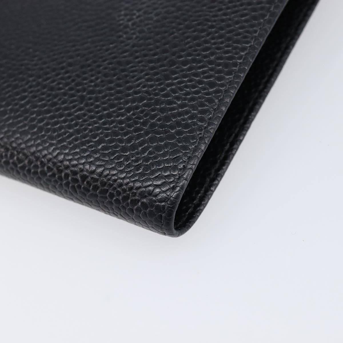 Chanel Vintage Cc Bifold Leather Black Leather Wallets Accessory (Pre-Owned)