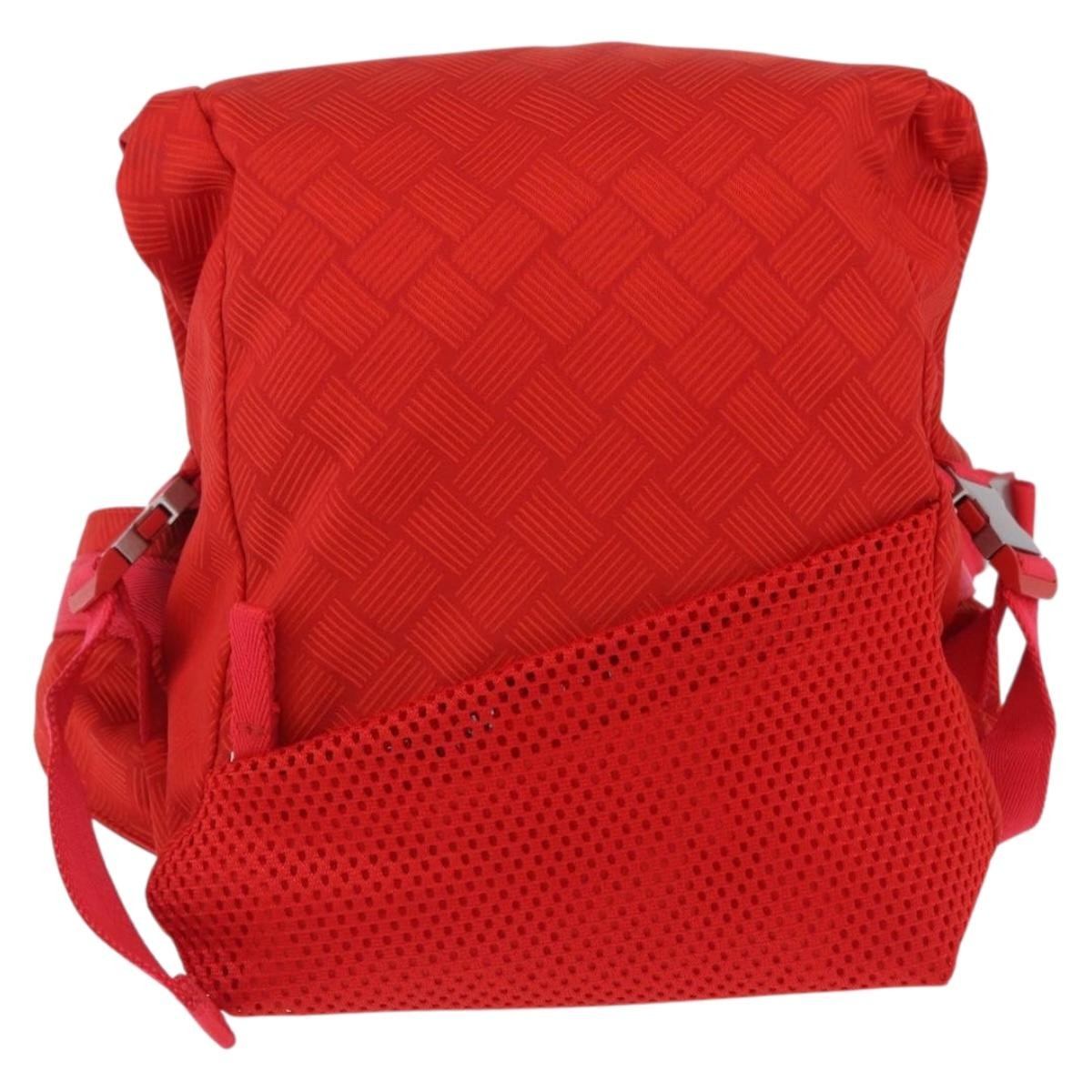 Bottega Veneta Paper Touch Printed Nylon Red Nylon Backpack Bag (Pre-Owned)