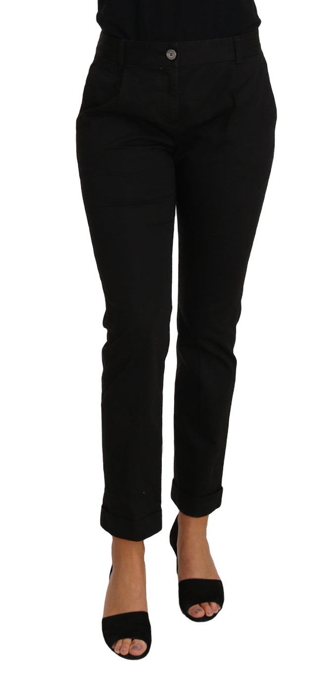 Dolce & Gabbana Elegant Black Cotton Dress Women's Pants