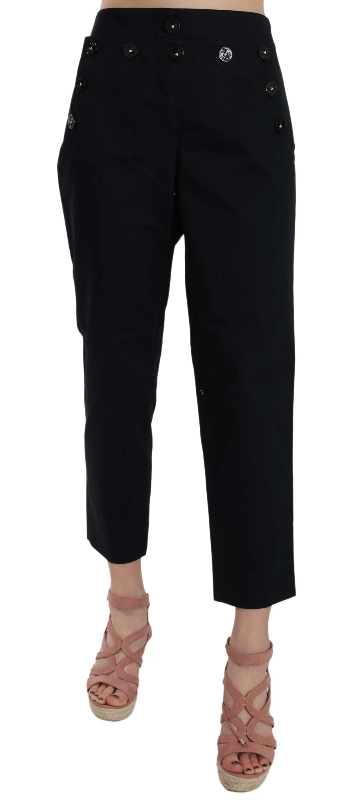 Dolce & Gabbana Chic Black Cotton Women's Trousers