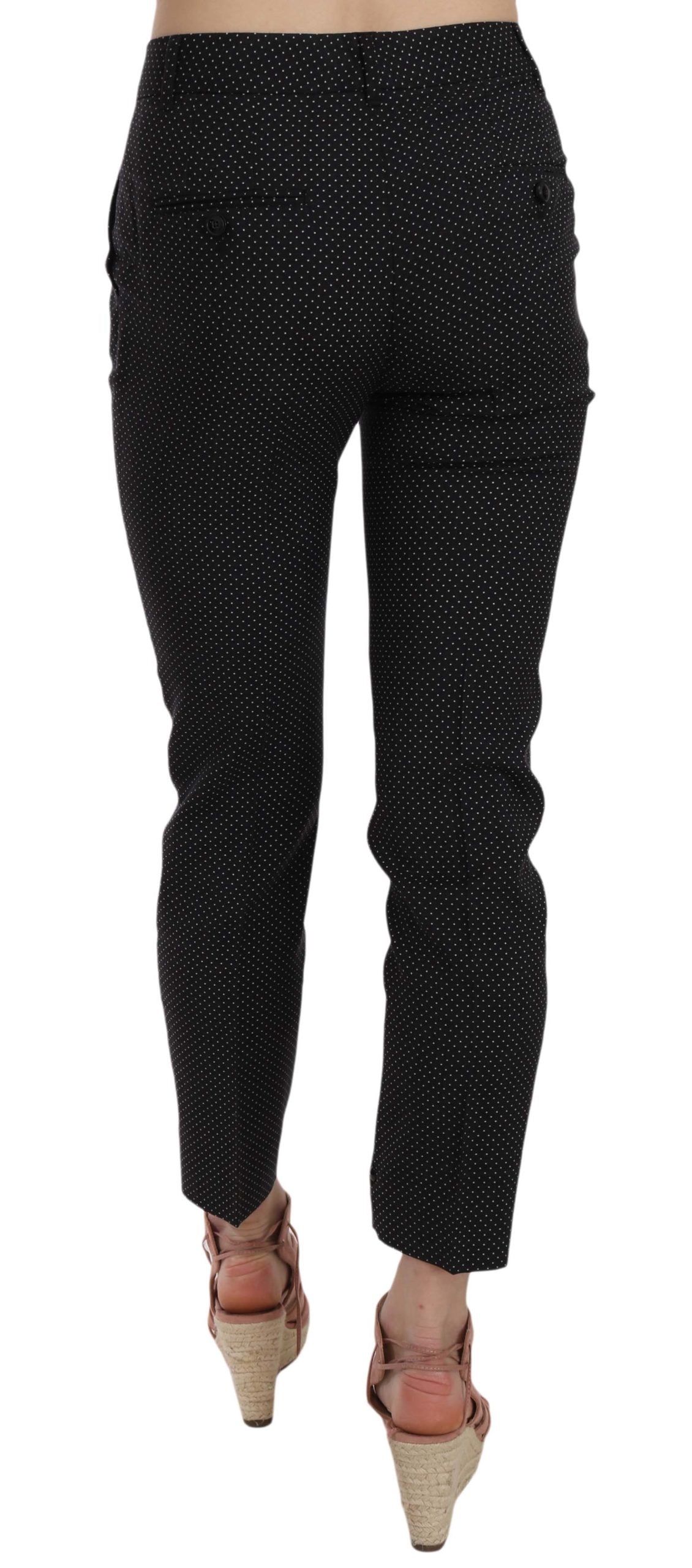 Dolce & Gabbana Polka Dot Slim Capri Trousers Tapered Women's Pants