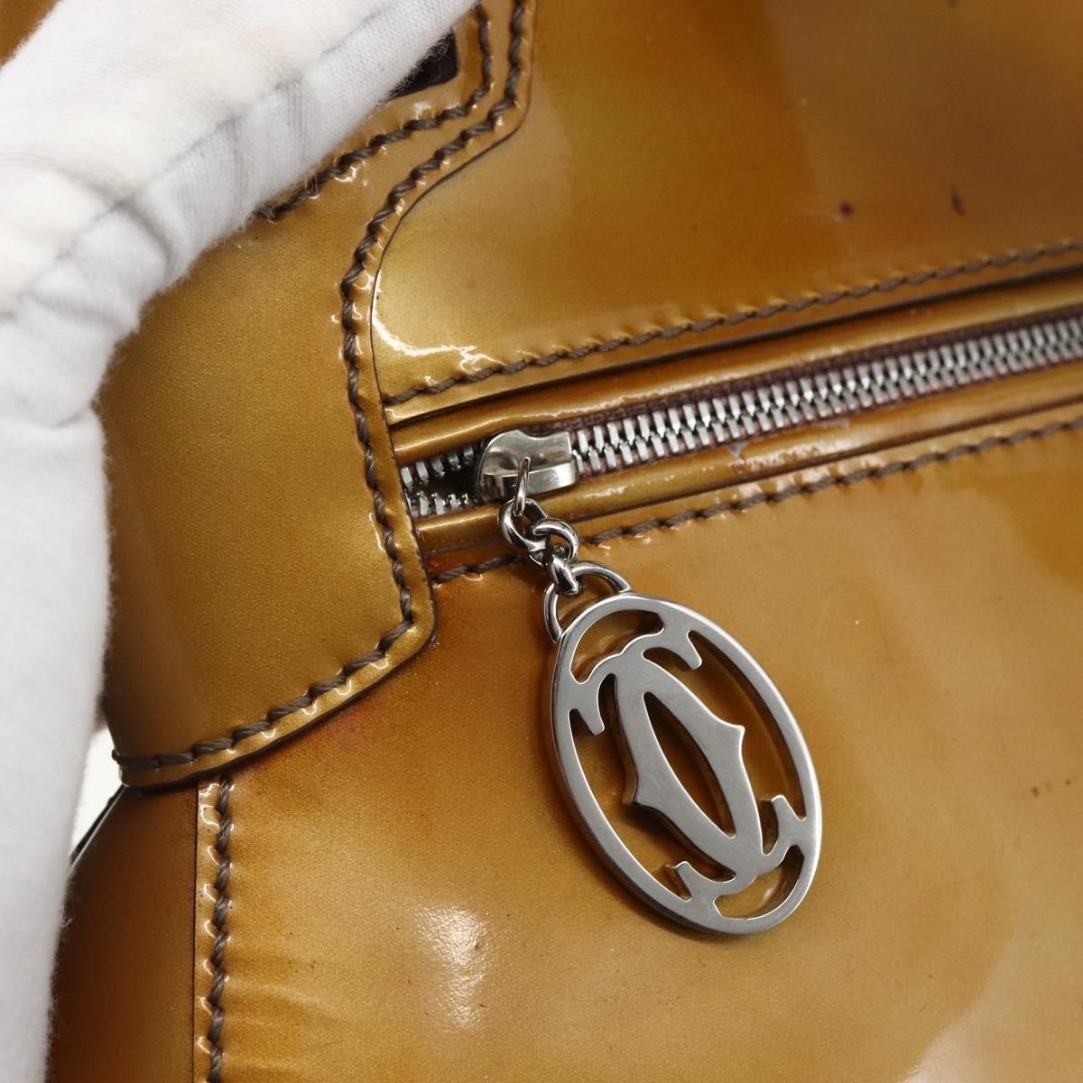 Cartier Marcello Patent Leather Yellow Patent_Leather Handbag (Pre-Owned)