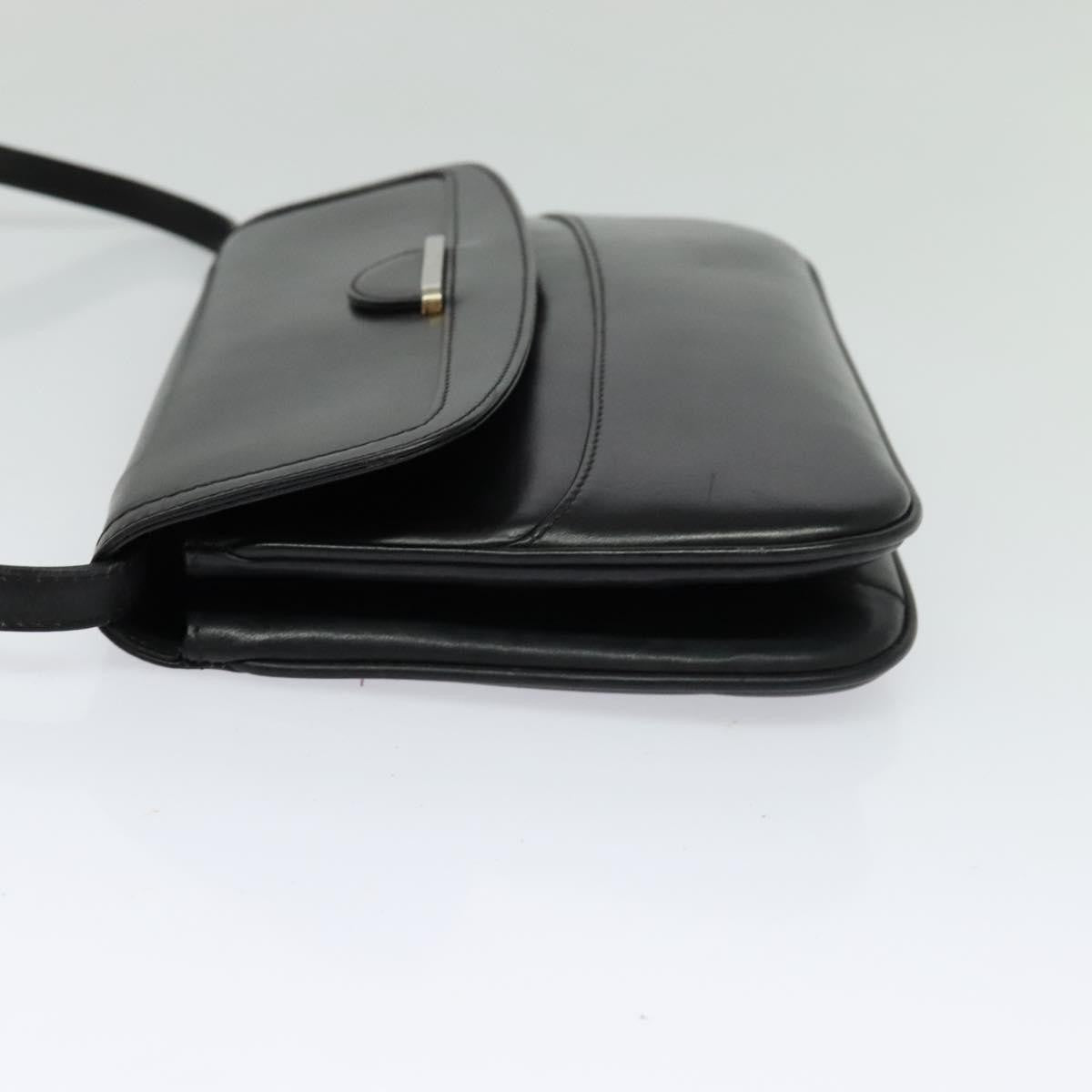 Bally Vintage Leather Black Leather Shoulder Bag Bag (Pre-Owned)