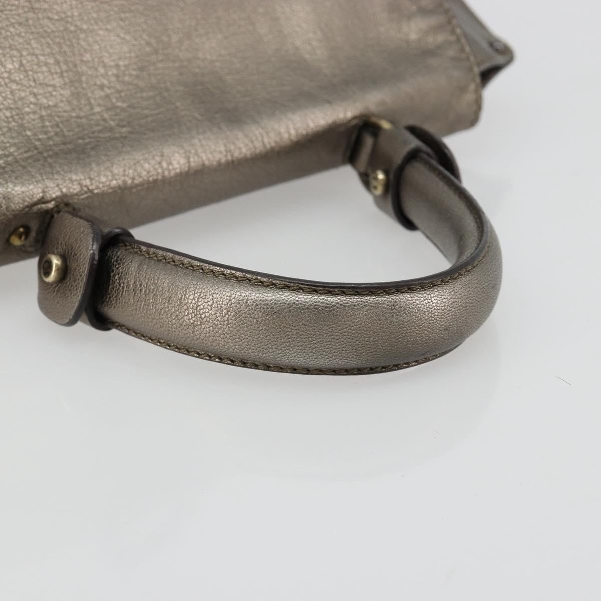 Salvatore Ferragamo Sofia Satchel Leather Silver Leather Handbag (Pre-Owned)