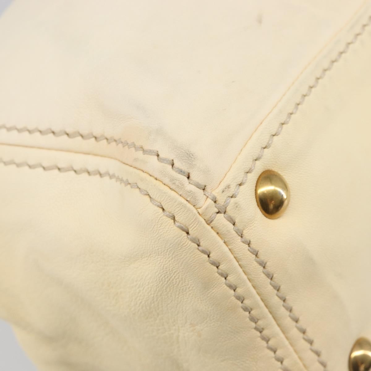 Miu Miu Beau Top Handle Leather Beige Leather Handbag (Pre-Owned)