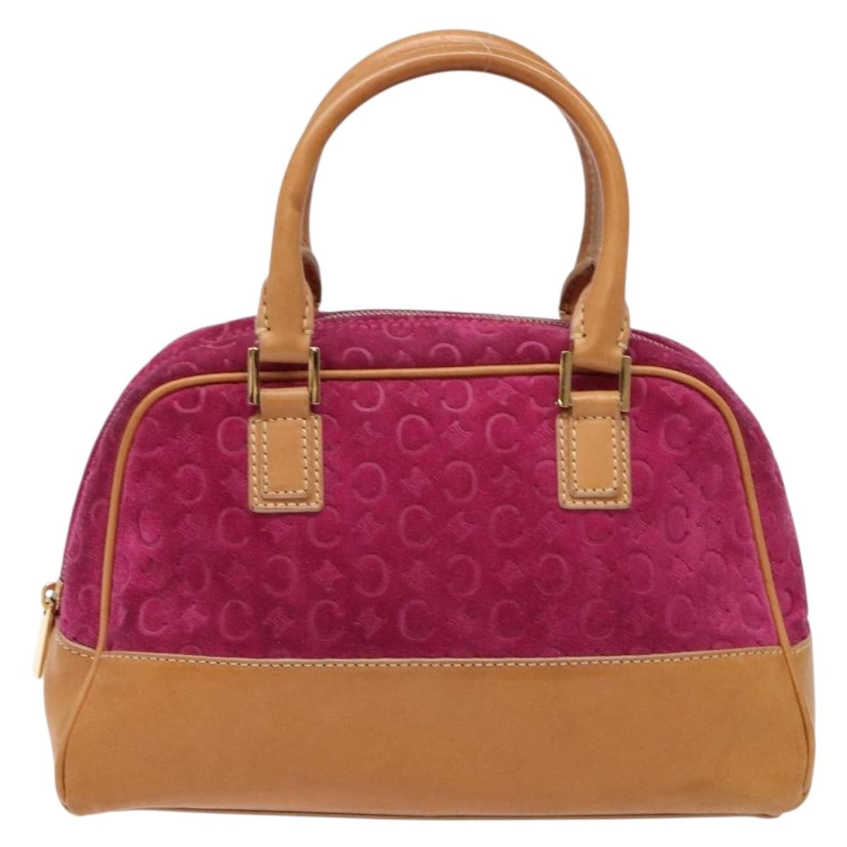 Celine Vintage Macadam C Macadam Suede Purple Suede Handbag (Pre-Owned)