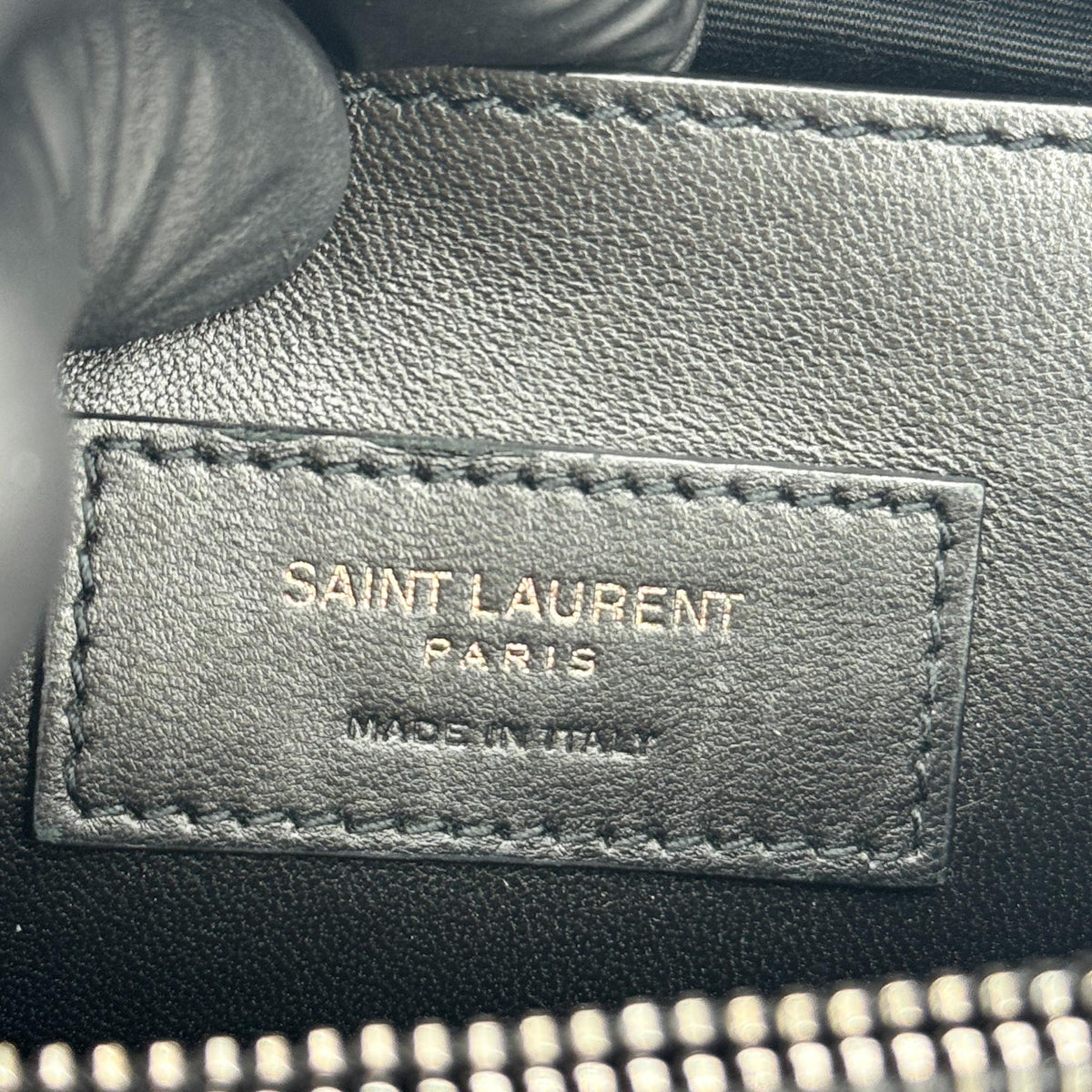 Saint Laurent West Hollywood Crocodile Embossed Leather Black Leather Shoulder Bag Bag (Pre-Owned)