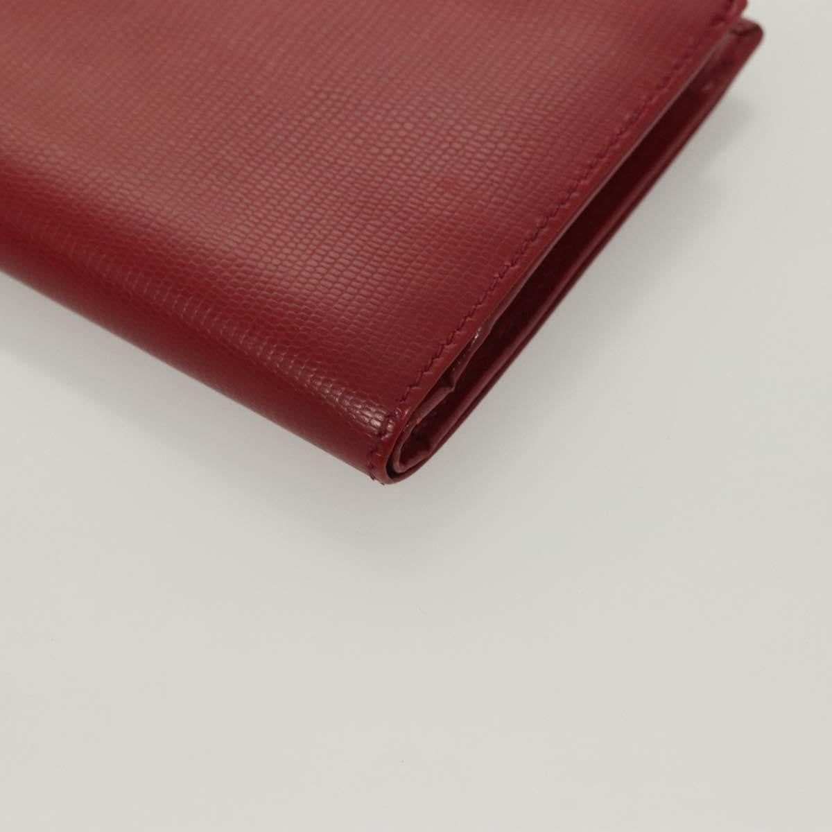 Celine Circle Logo Compact Leather Red Leather Wallets Accessory (Pre-Owned)