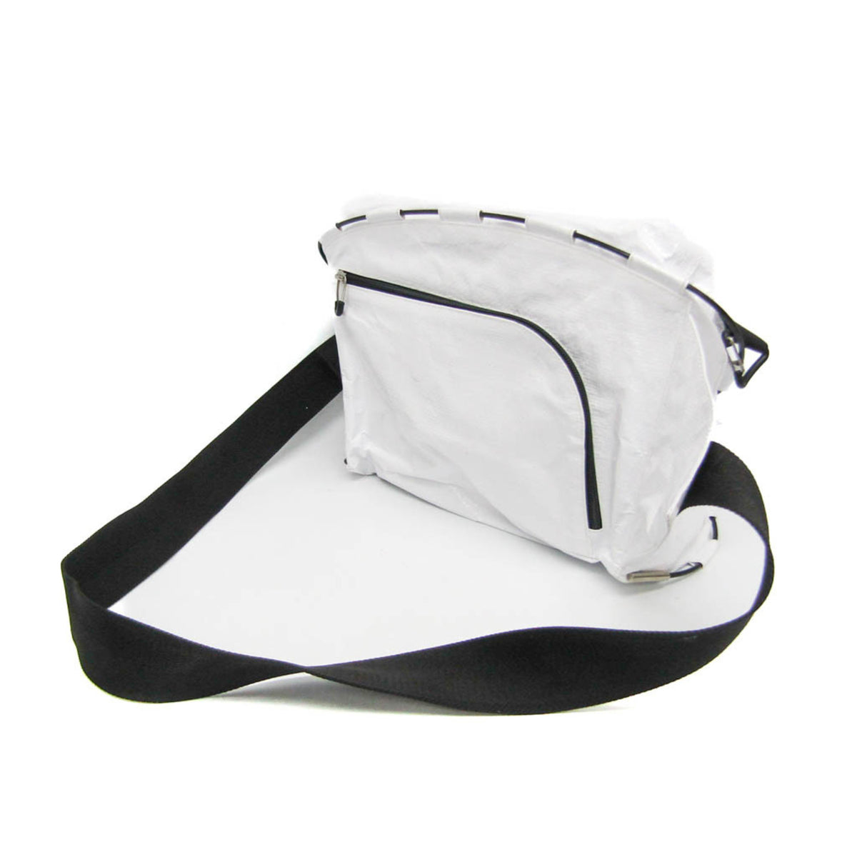 Bottega Veneta Tent Belt Nylon White Plastic Handbag (Pre-Owned)