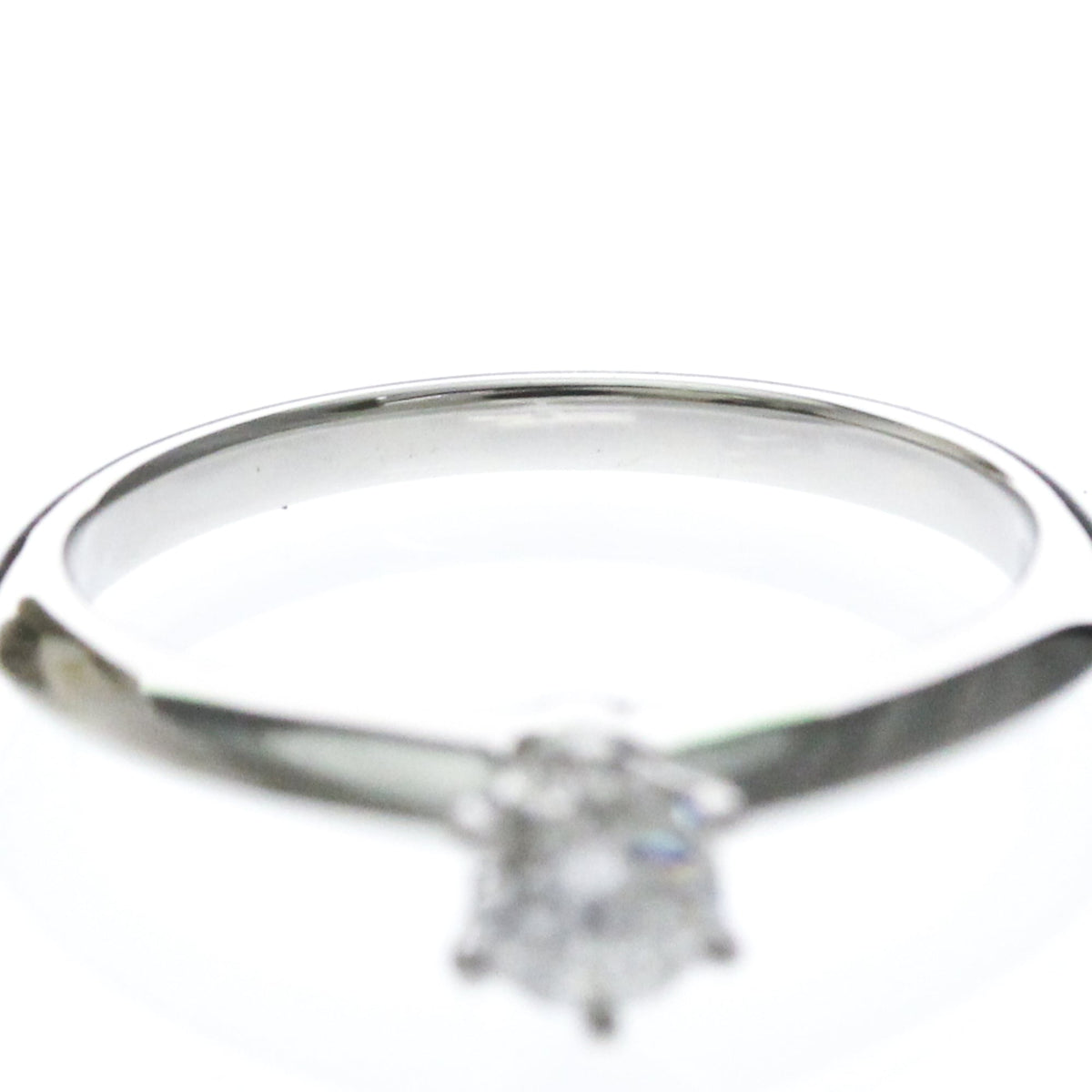 Tiffany & Co. Tiffany Setting Solitaire Platinum With Rbc Diamond Silver Platinum Ring Jewelry (Pre-Owned)