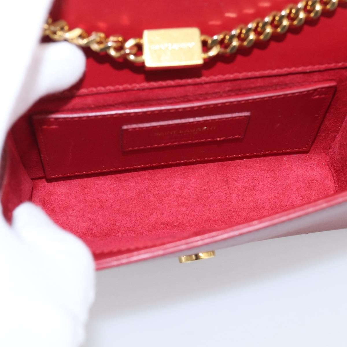 Saint Laurent Classic Monogram Leather Red Leather Crossbody Bag Bag (Pre-Owned)
