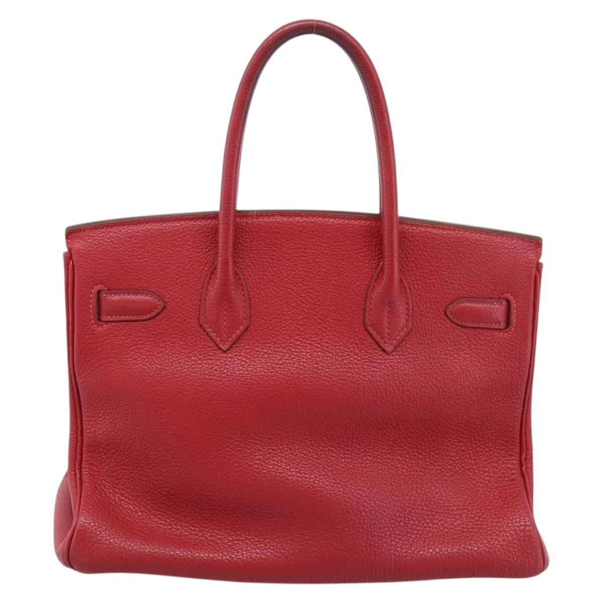 Hermes Birkin Red Togo With Palladium Hardware Red Leather Handbag (Pre-Owned)