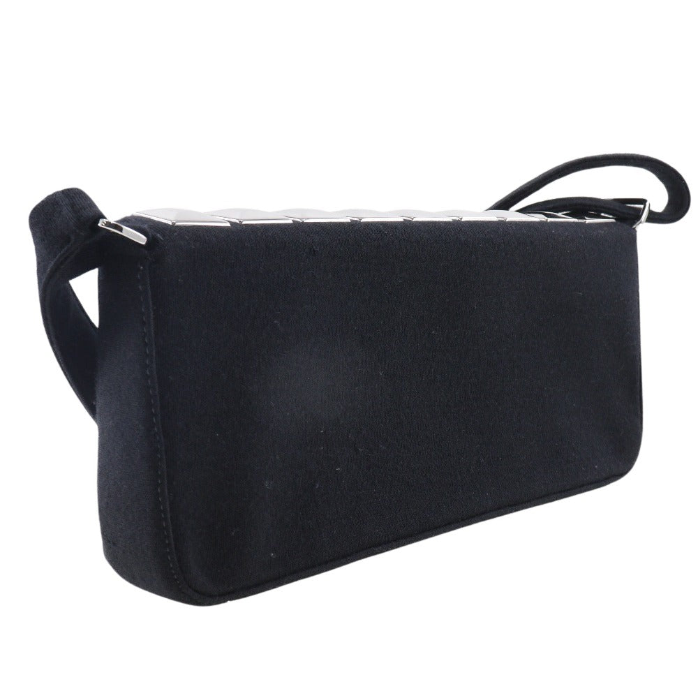 Chanel Chocolate Bar Black Cotton Shoulder Bag (Pre-Owned)