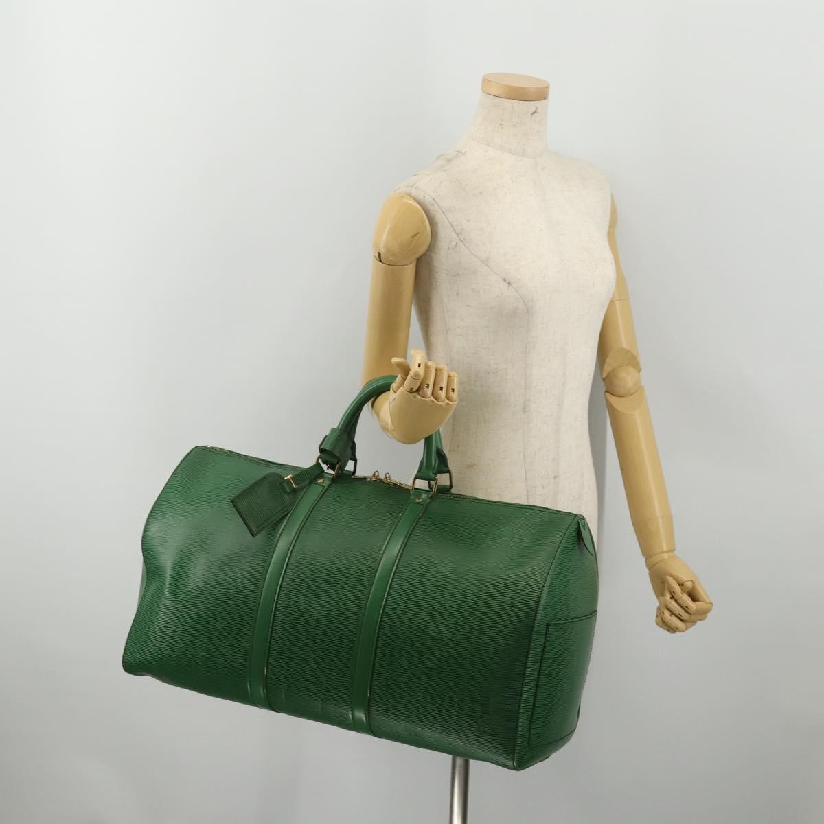 Louis Vuitton Keepall Epi Green Leather Travel Bag Bag (Pre-Owned)