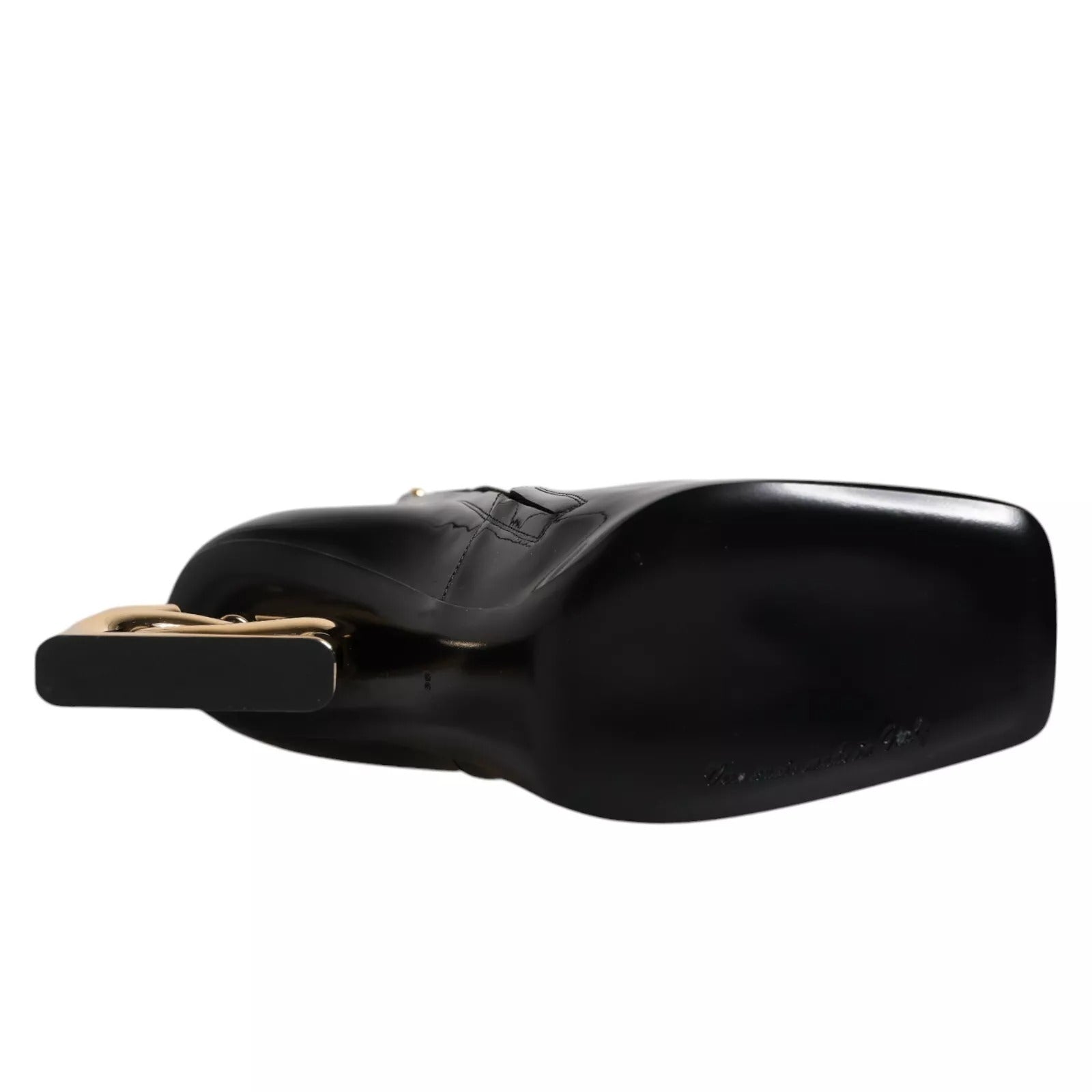 Dolce & Gabbana Black Jackie Leather Mid Calf Boots Women's Shoes