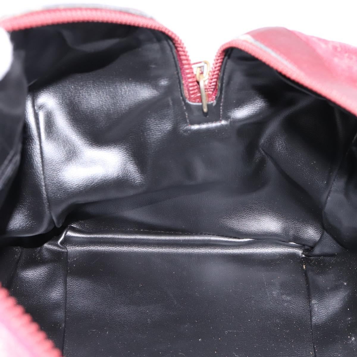 Celine Vintage Macadam Boston Velvet And Leather Burgundy Velvet Handbag (Pre-Owned)