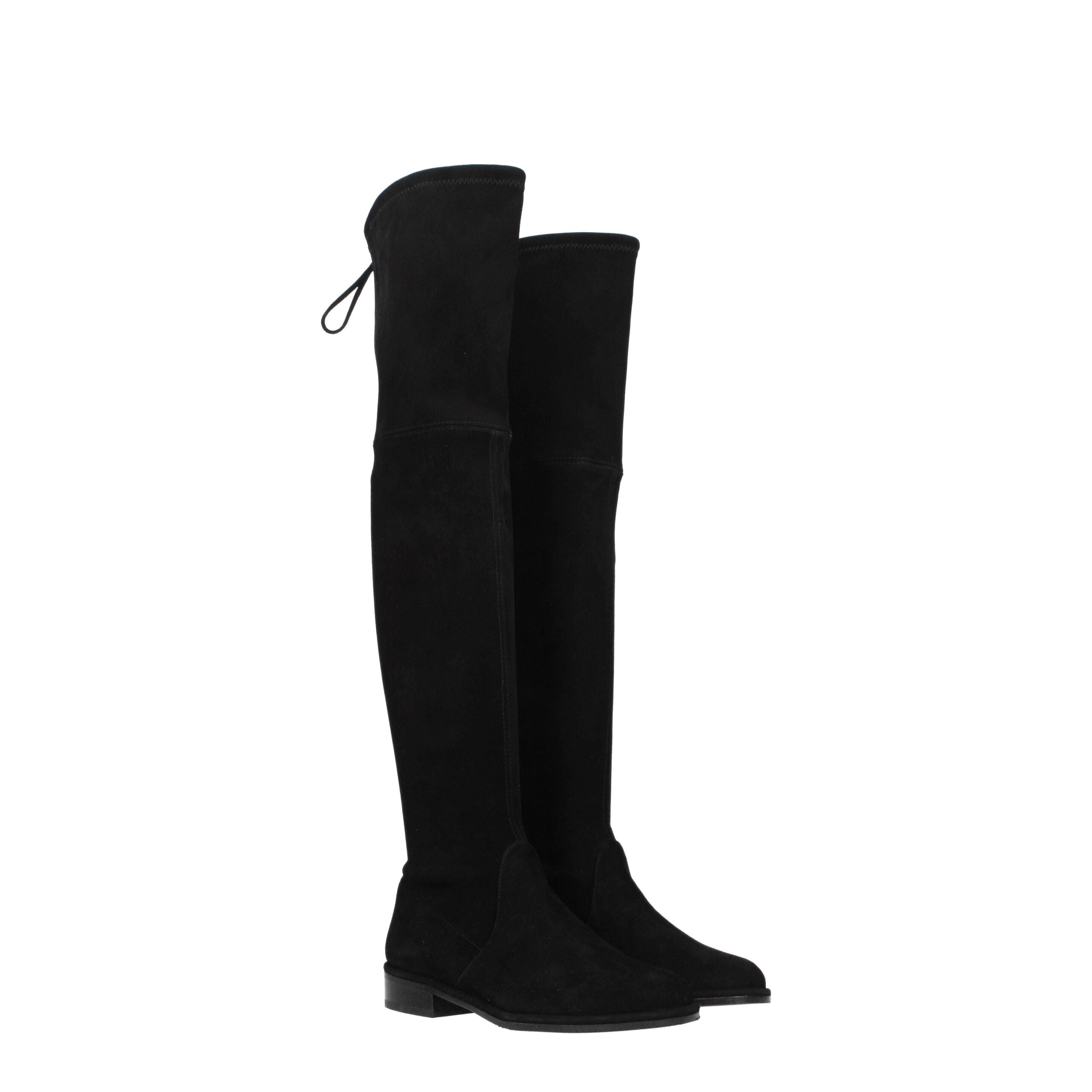 Stuart Weitzman Black Leather Over The Women's Knee