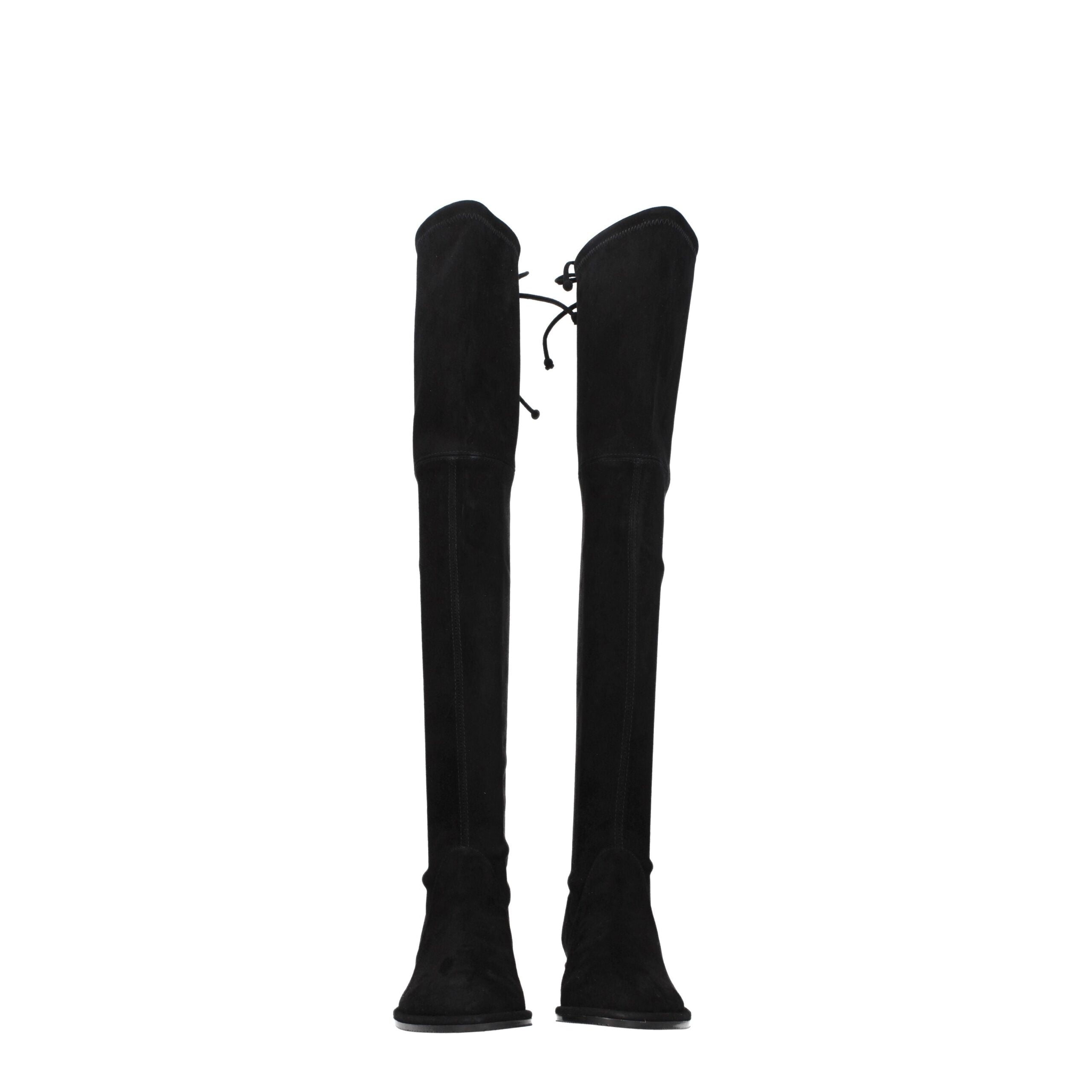 Stuart Weitzman Black Leather Over The Women's Knee