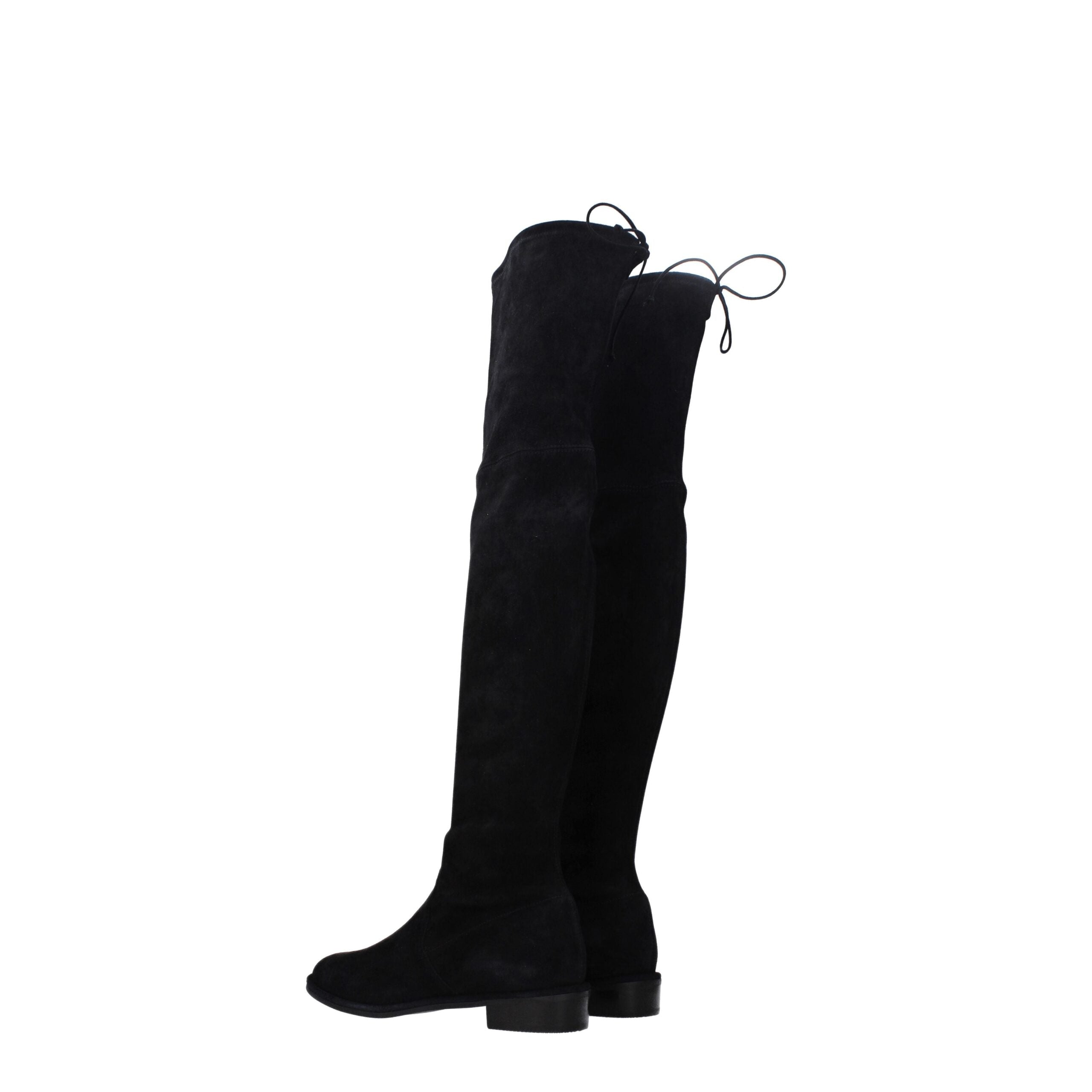 Stuart Weitzman Black Leather Over The Women's Knee