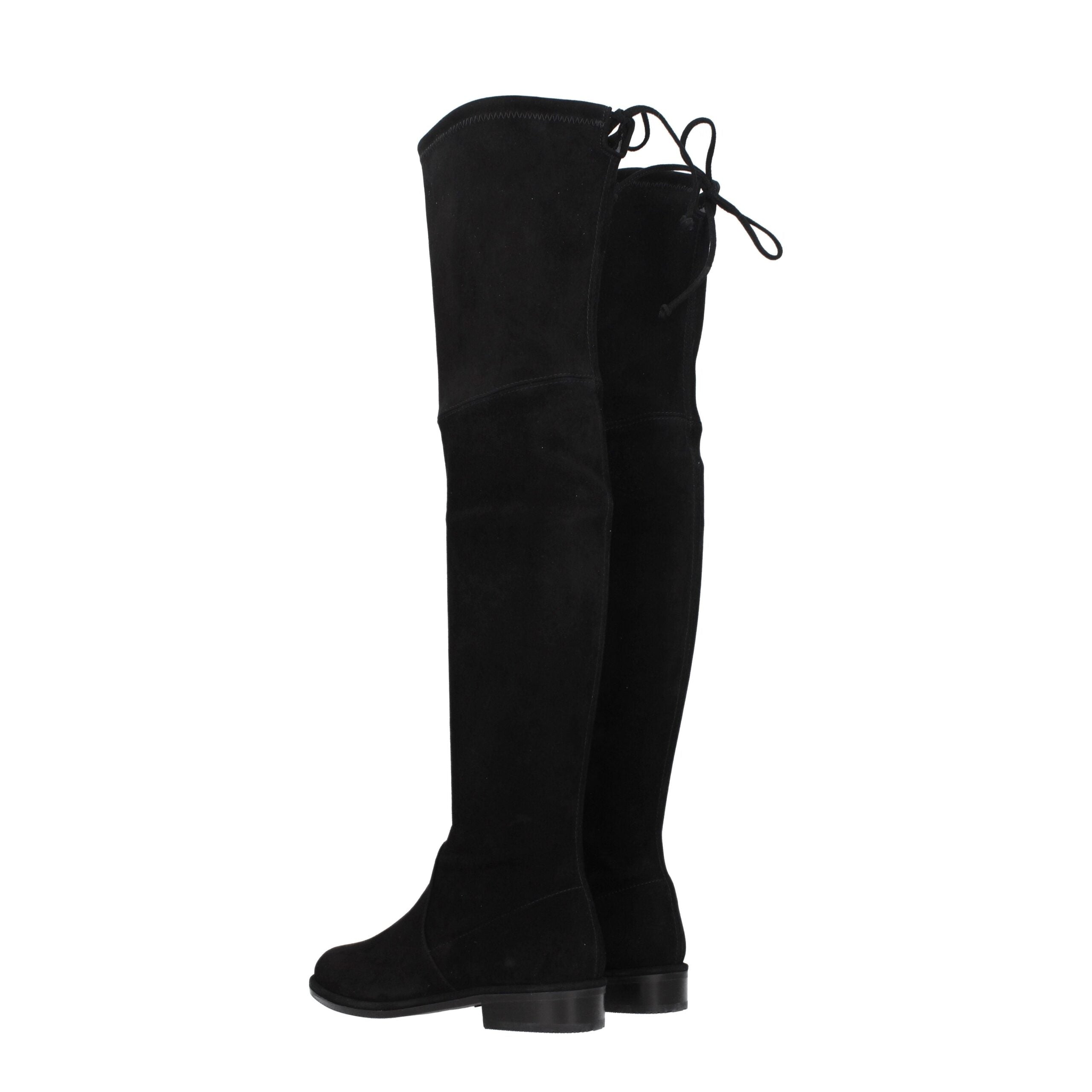 Stuart Weitzman Black Leather Over The Women's Knee
