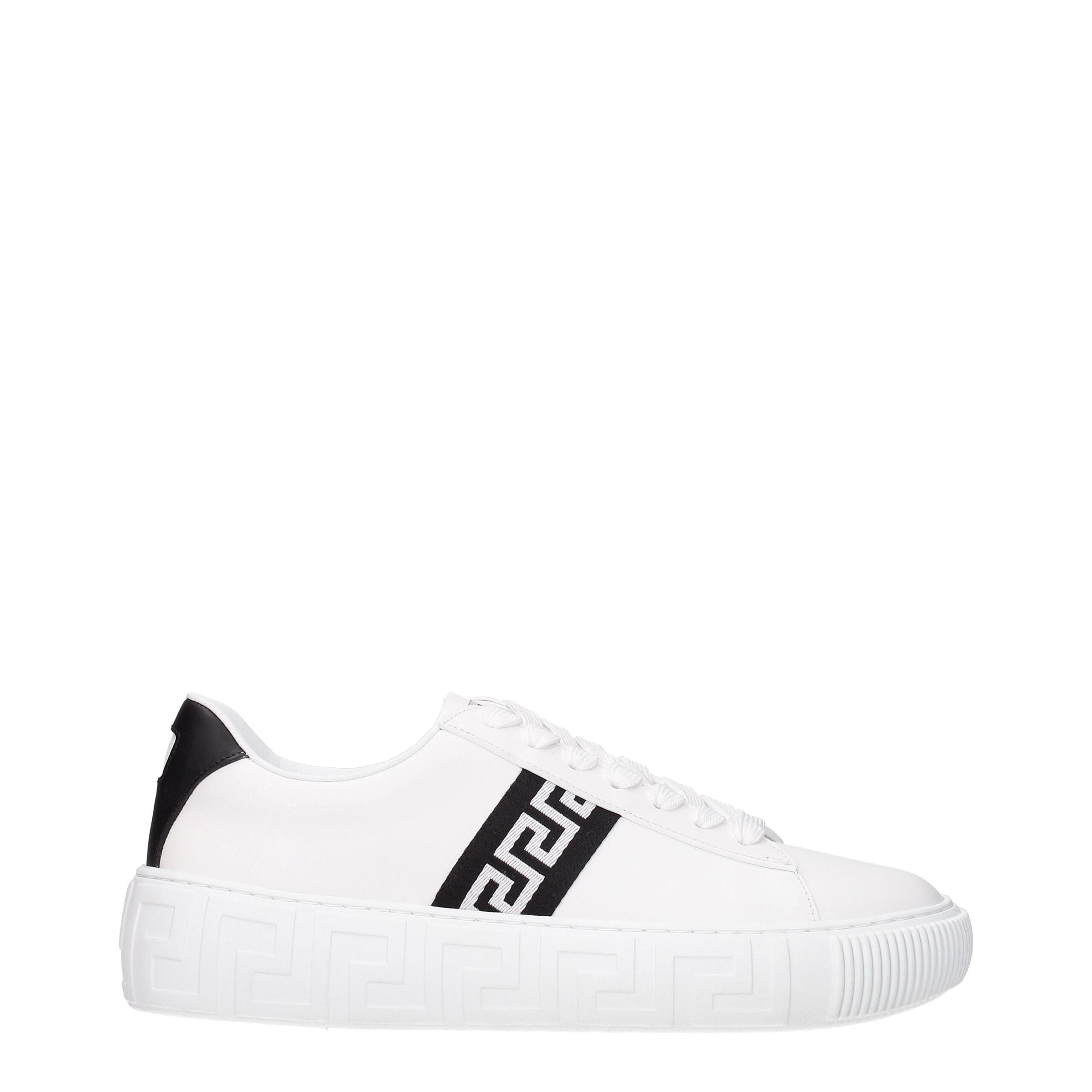 Versace White Leather Men's Sneakers