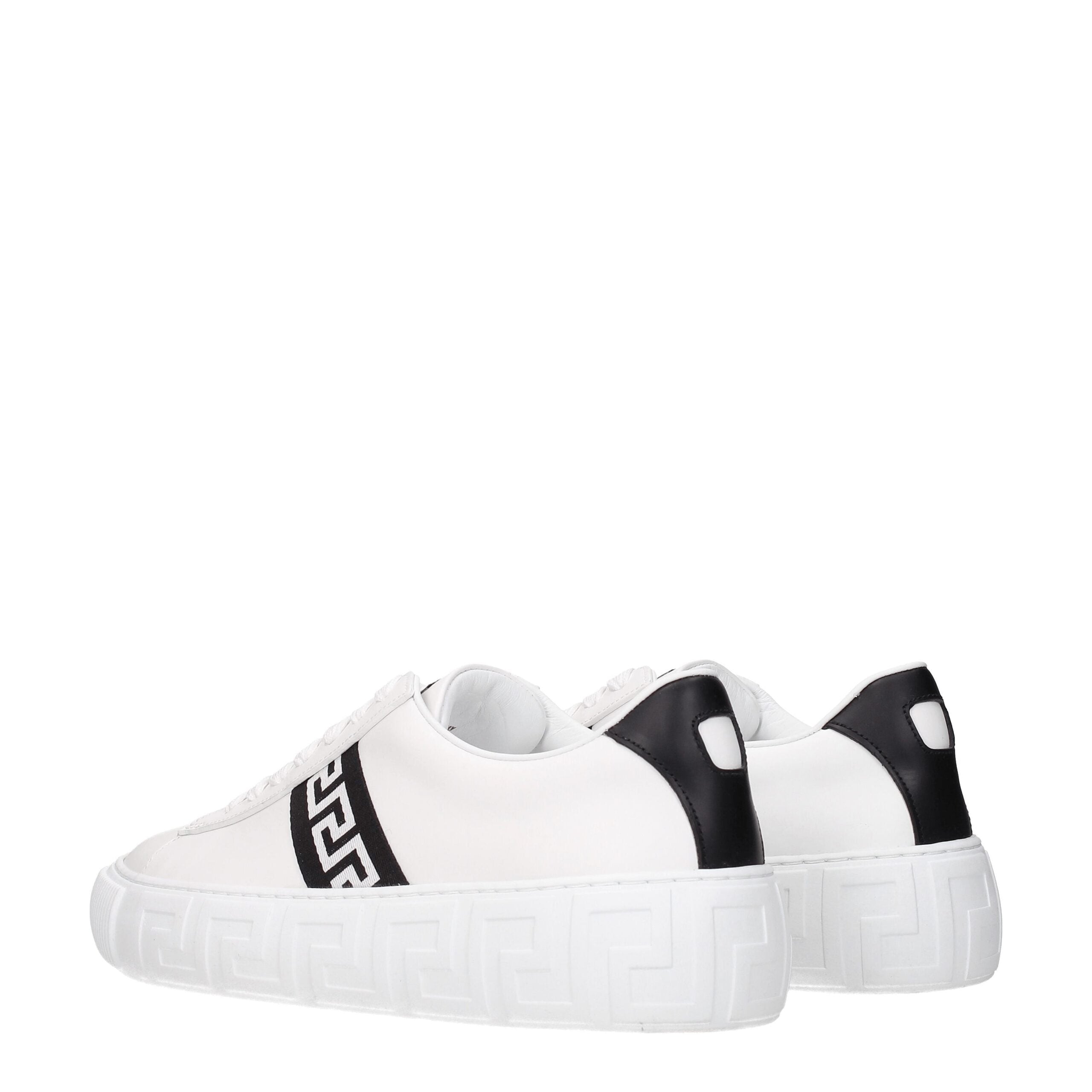 Versace White Leather Men's Sneakers