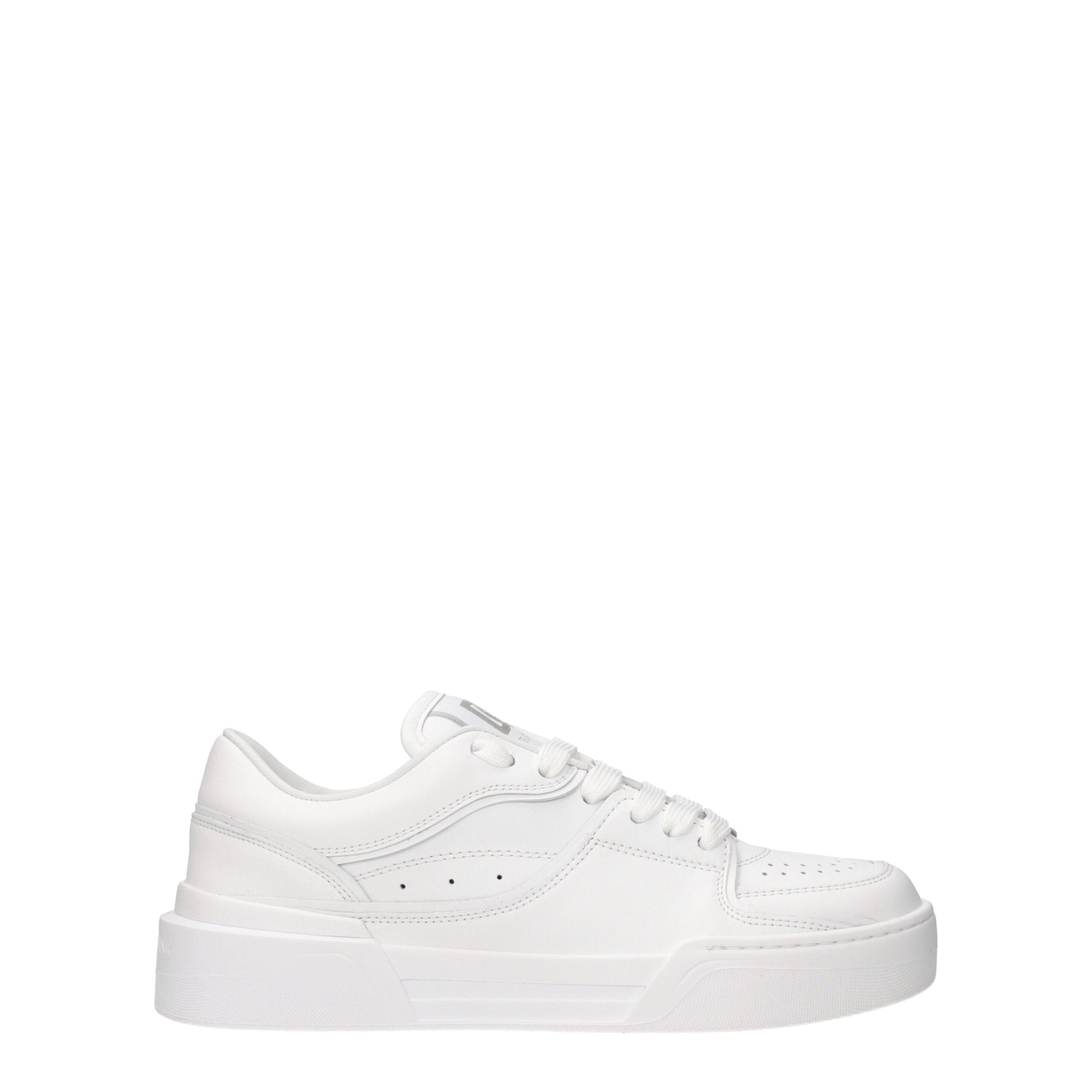 Dolce & Gabbana White Leather Low Top Women's Sneakers