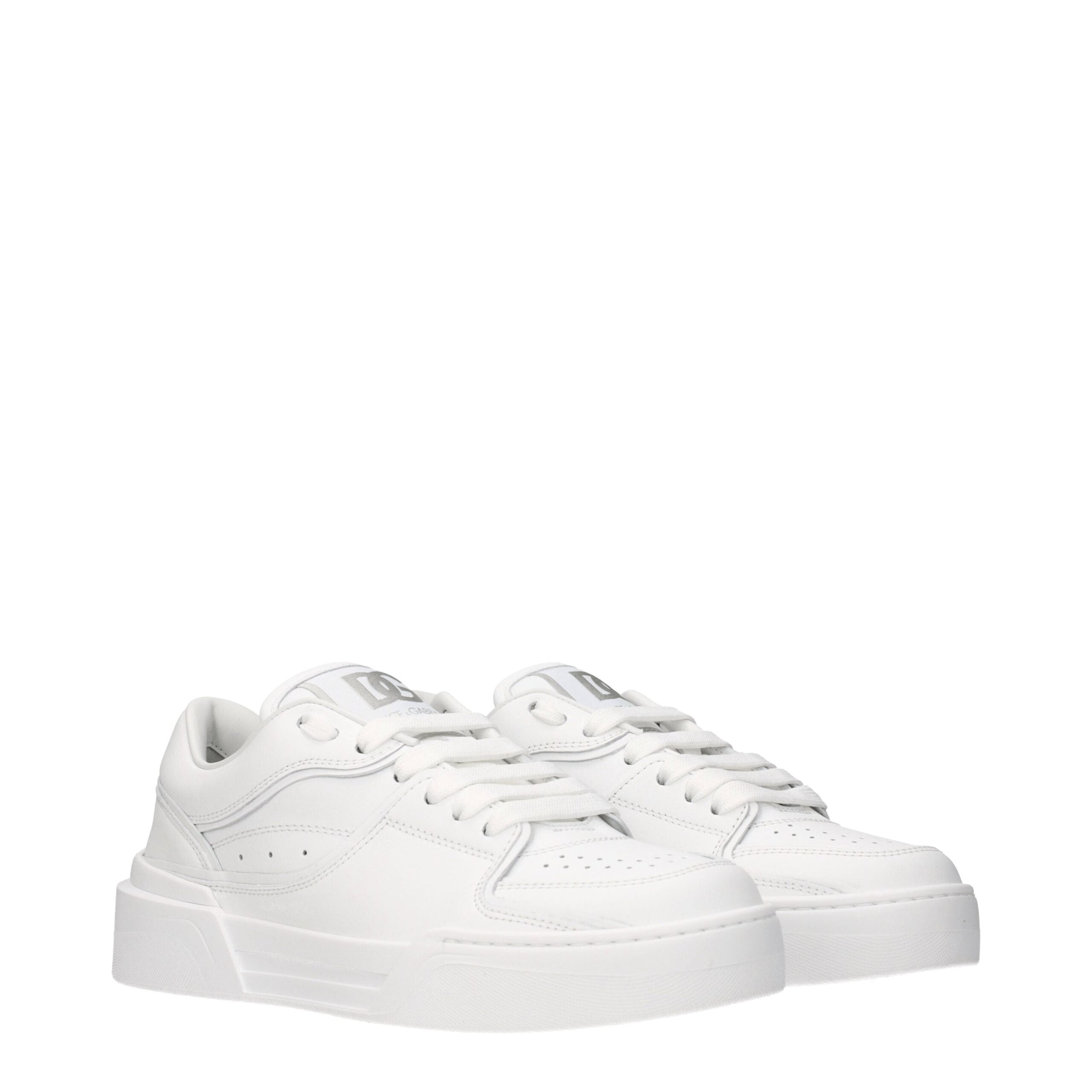 Dolce & Gabbana White Leather Low Top Women's Sneakers