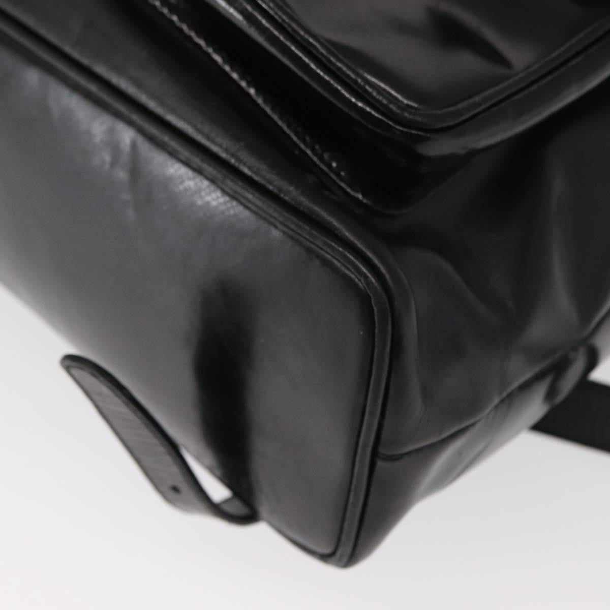 Gucci Vintage Bamboo Leather Black Leather Backpack Bag (Pre-Owned)