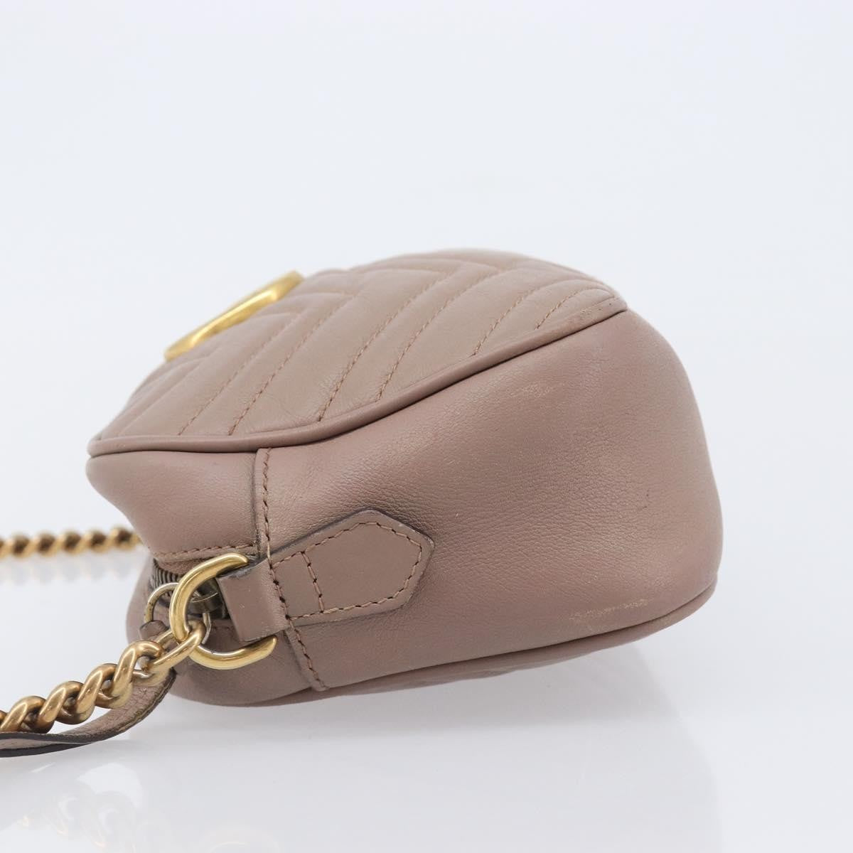 Gucci Gg Marmont Matelasse Leather Beige Leather Shoulder Bag Bag (Pre-Owned)