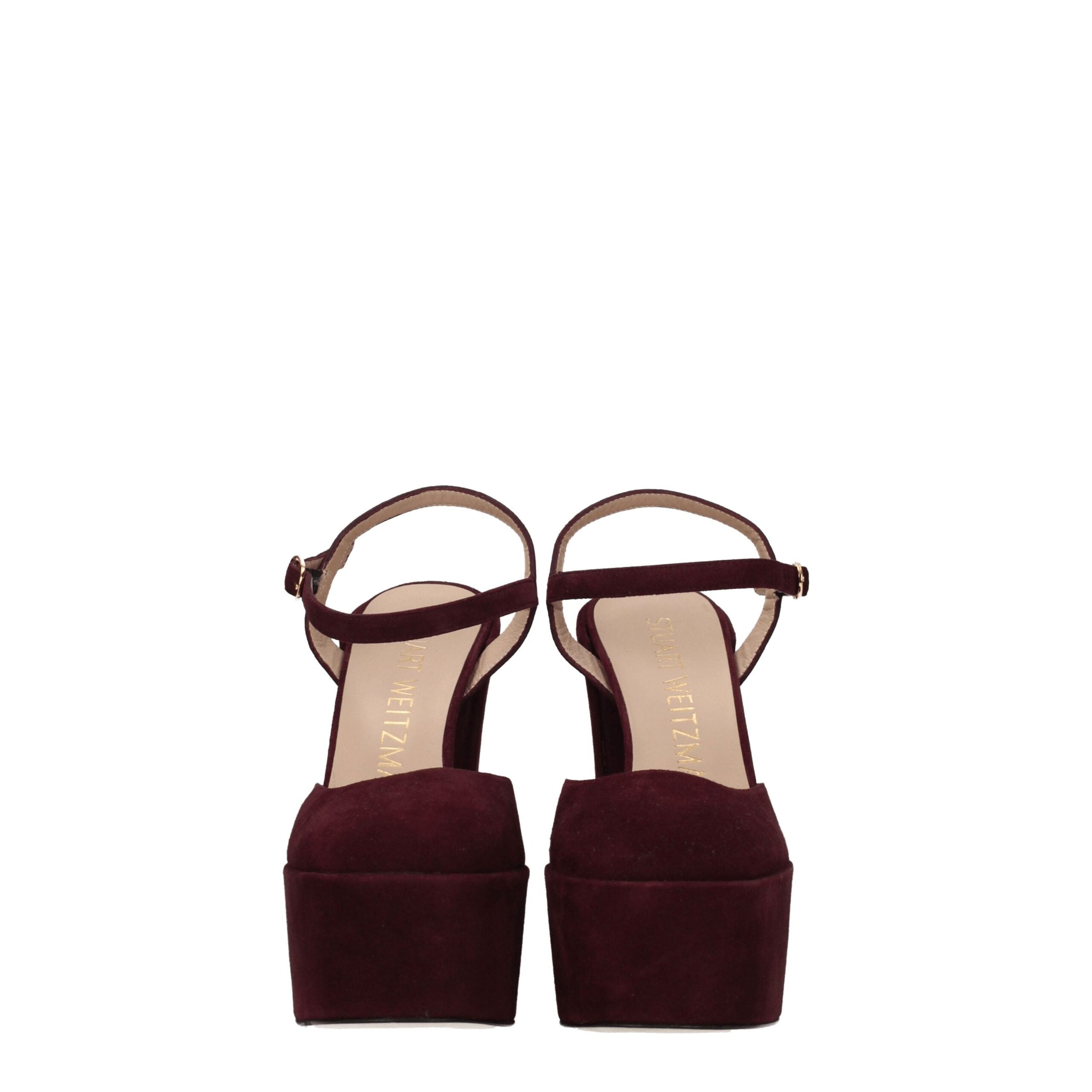 Stuart Weitzman Red Leather Platform Women's Sandals