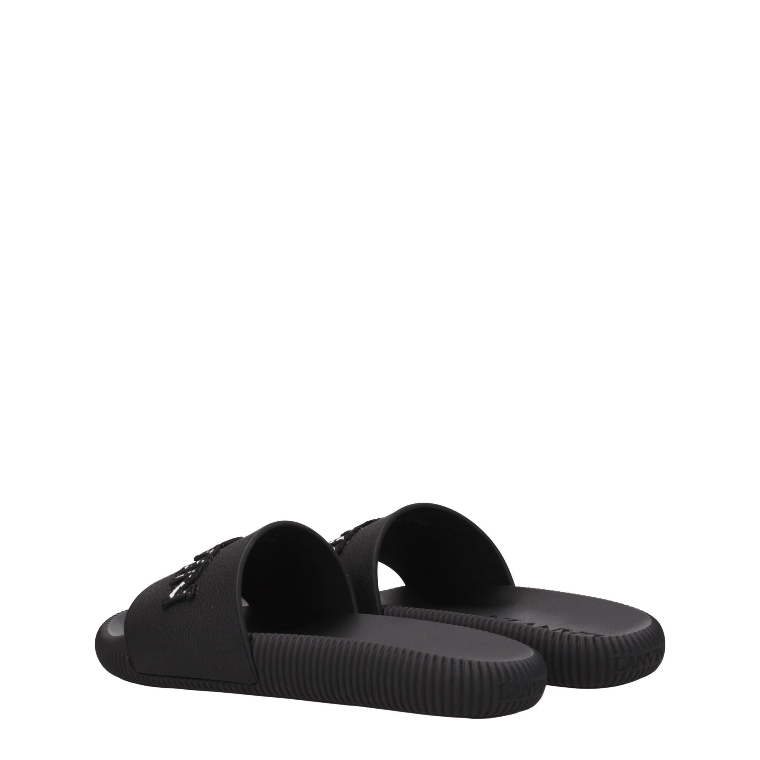 Lanvin Black Cotton Women's Slippers