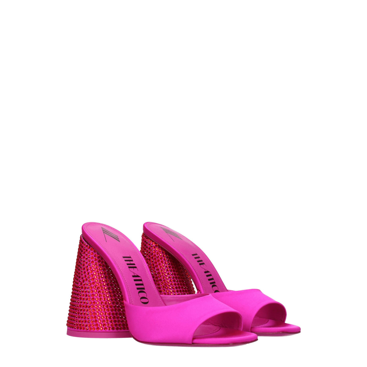 The Attico Pink Satin Platform Women's Sandals