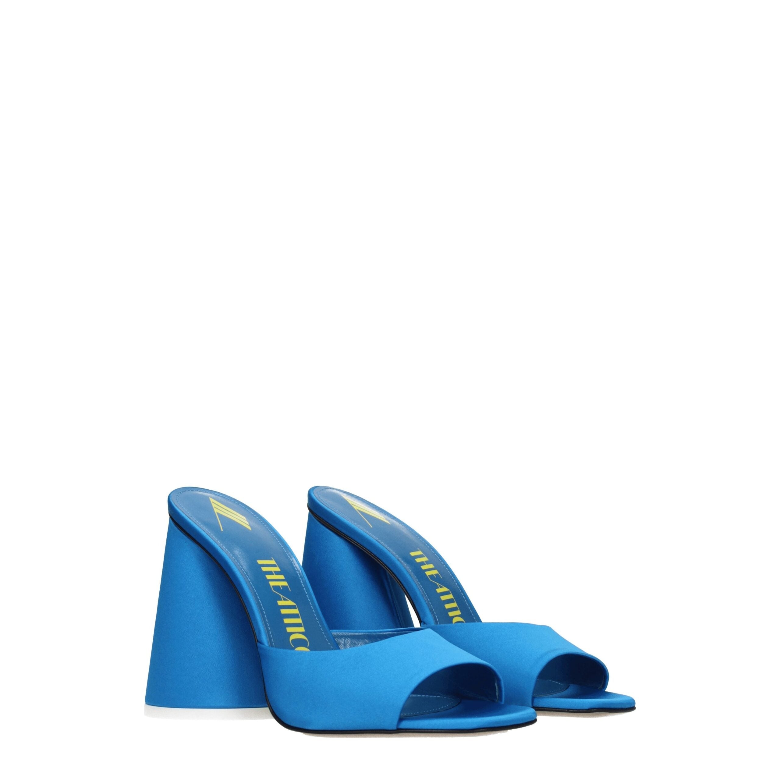 The Attico Light Blue Satin Platform Women's Sandals