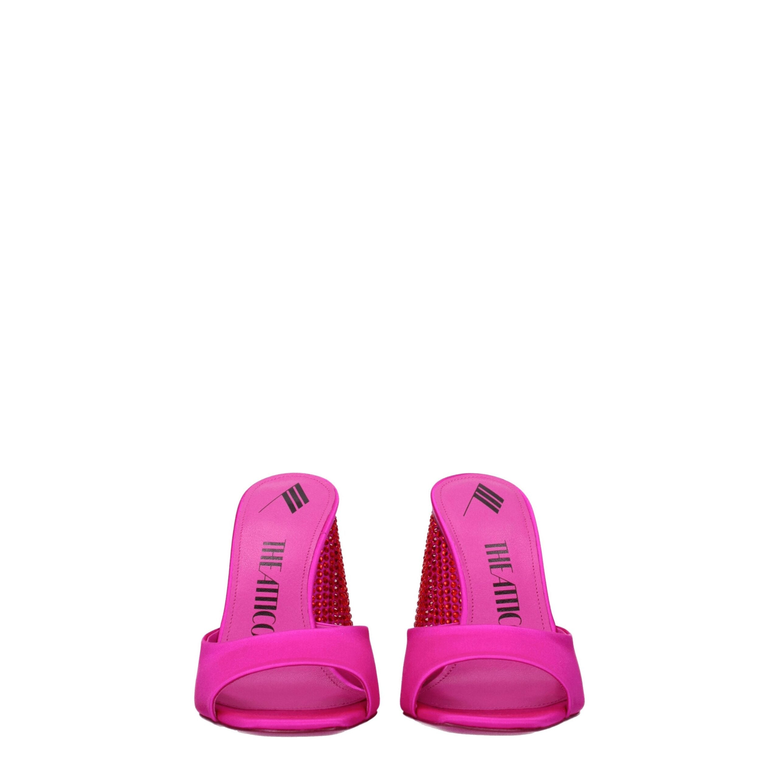 The Attico Pink Satin Platform Women's Sandals