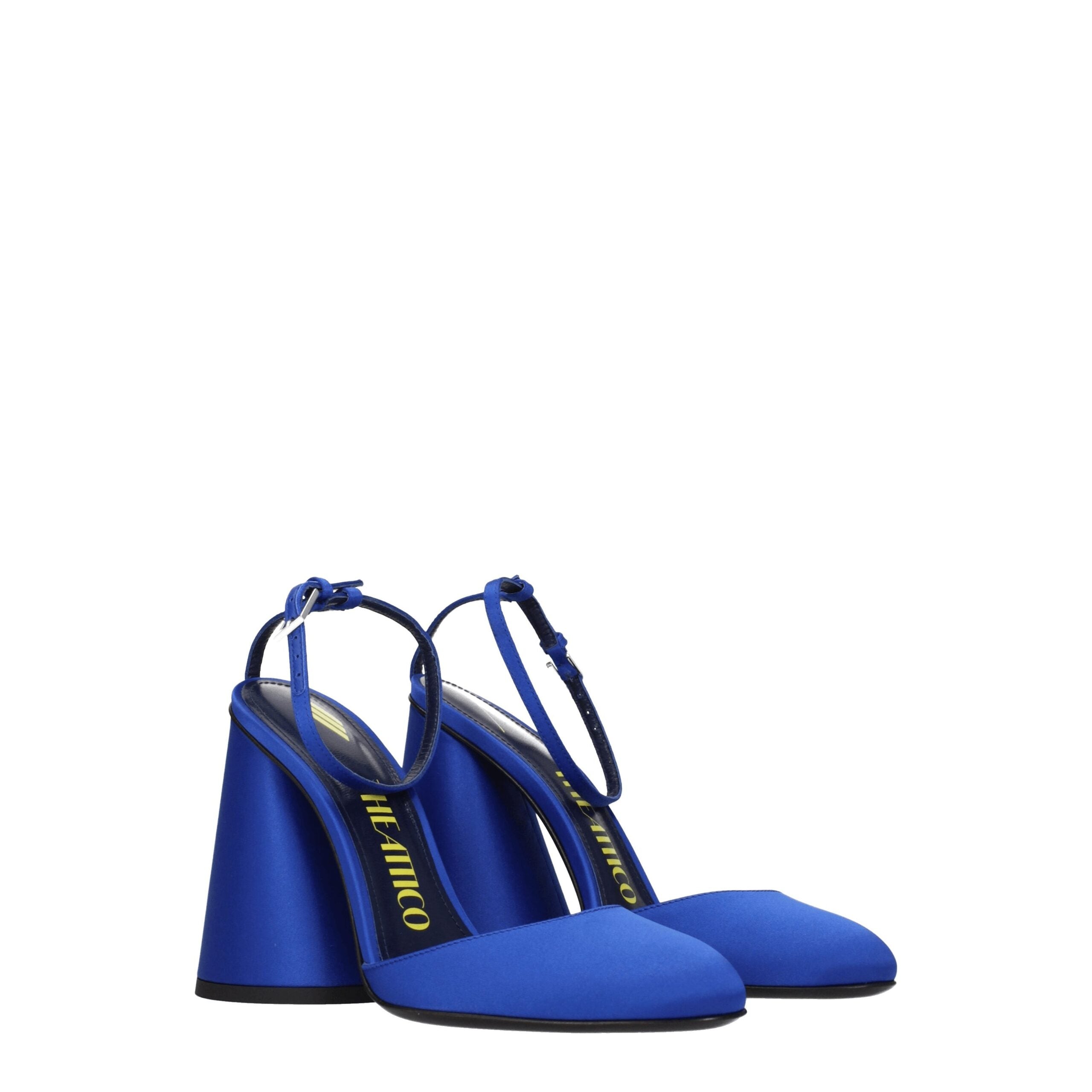 The Attico Blue Satin Platform Women's Sandals