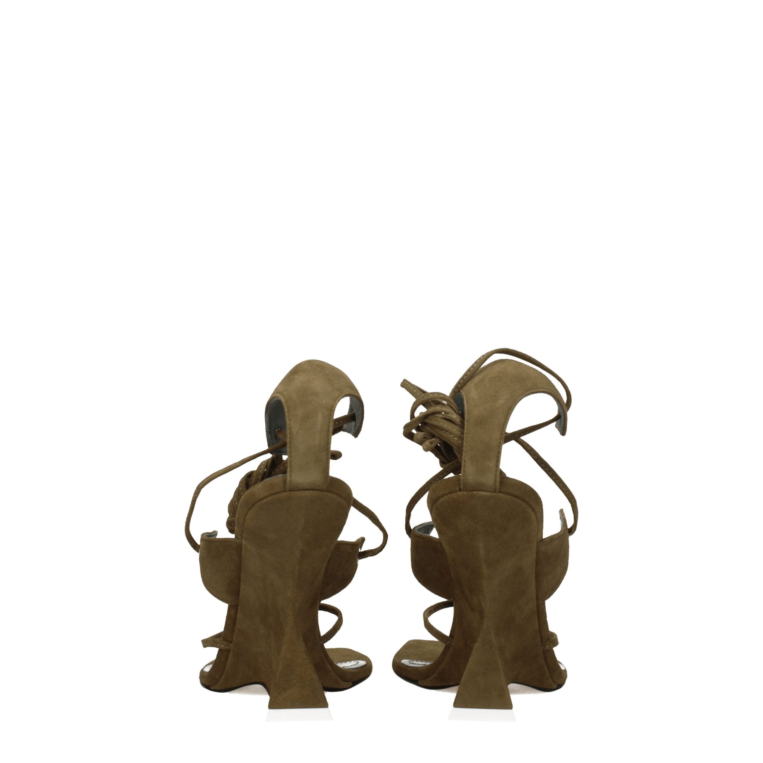 The Attico Green Leather Flip-Flop Women's Sandals