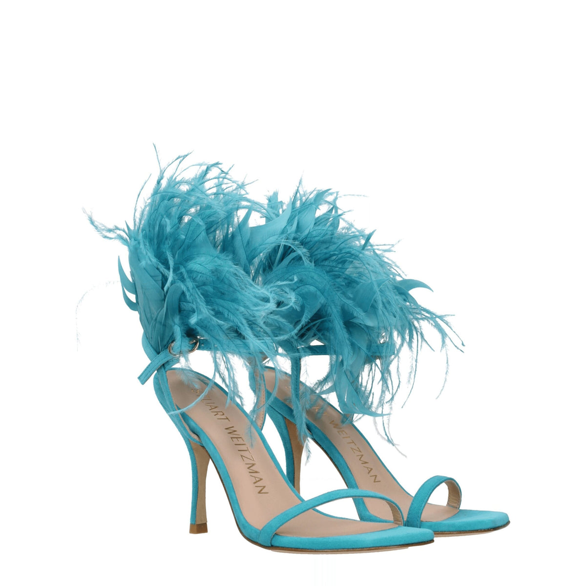 Stuart Weitzman Green Leather Stiletto Heel Women's Sandals