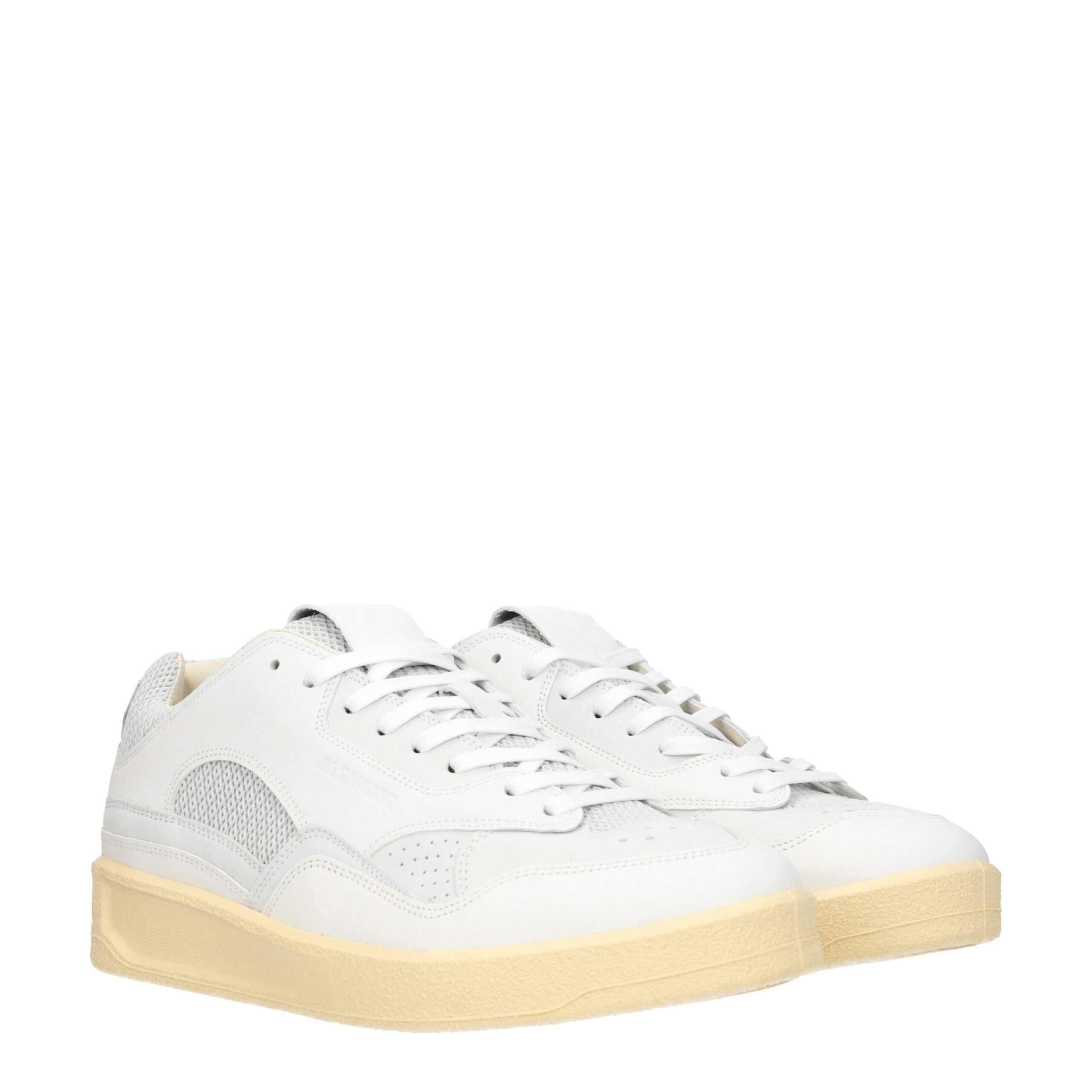 Jil Sander White Leather Low Top Men's Sneakers