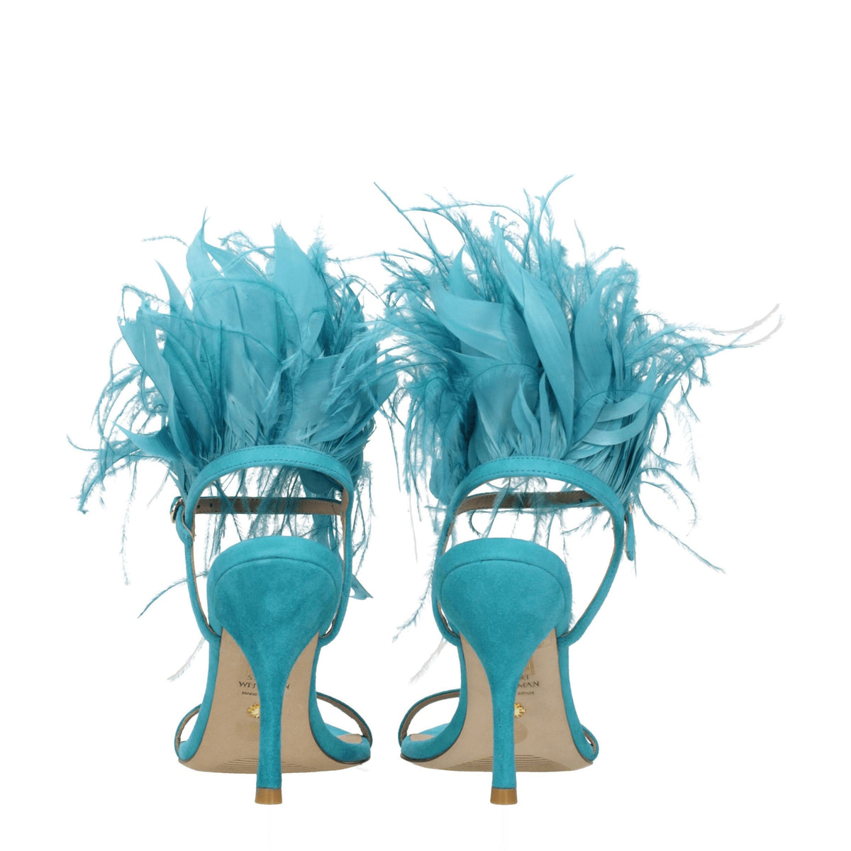 Stuart Weitzman Green Leather Stiletto Heel Women's Sandals