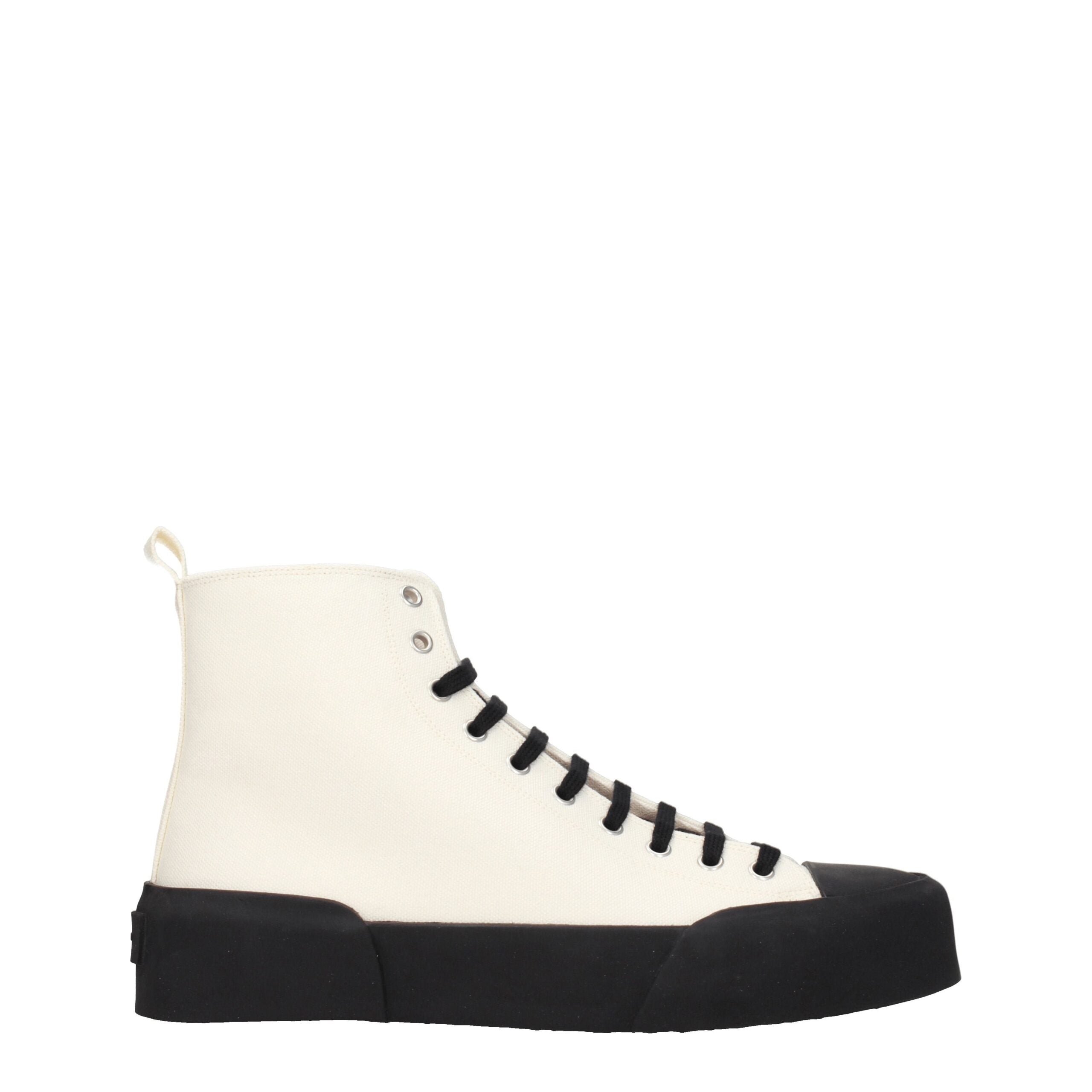 Jil Sander Beige Fabric High Top Men's Sneakers