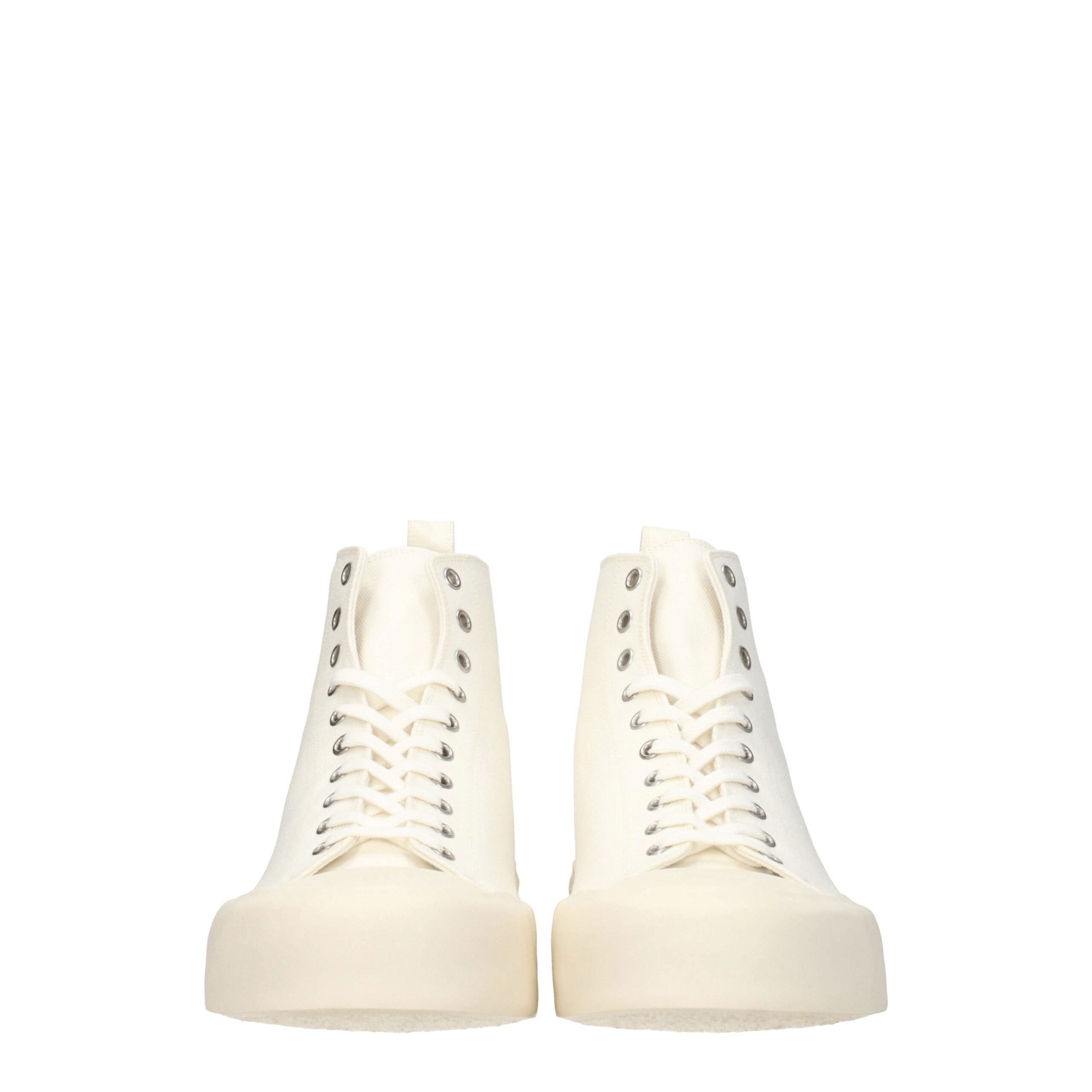Jil Sander Beige Fabric High Top Men's Sneakers
