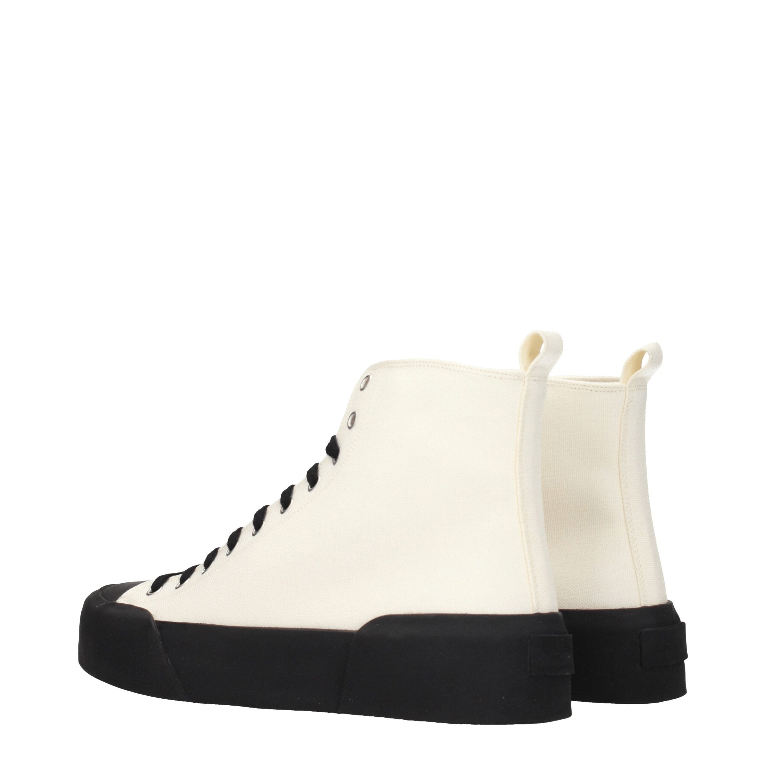 Jil Sander Beige Fabric High Top Men's Sneakers