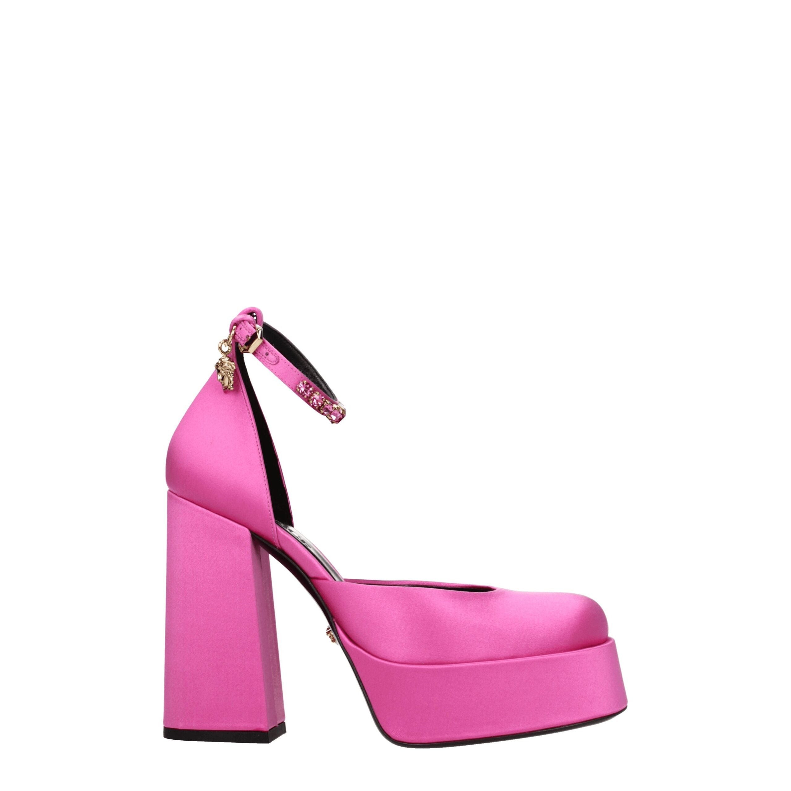 Versace Pink Satin Platform Women's Pumps